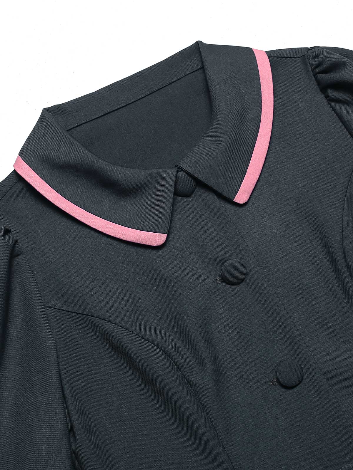 Manteau court gris foncé avec nœud à revers des années 1950 - Image 6