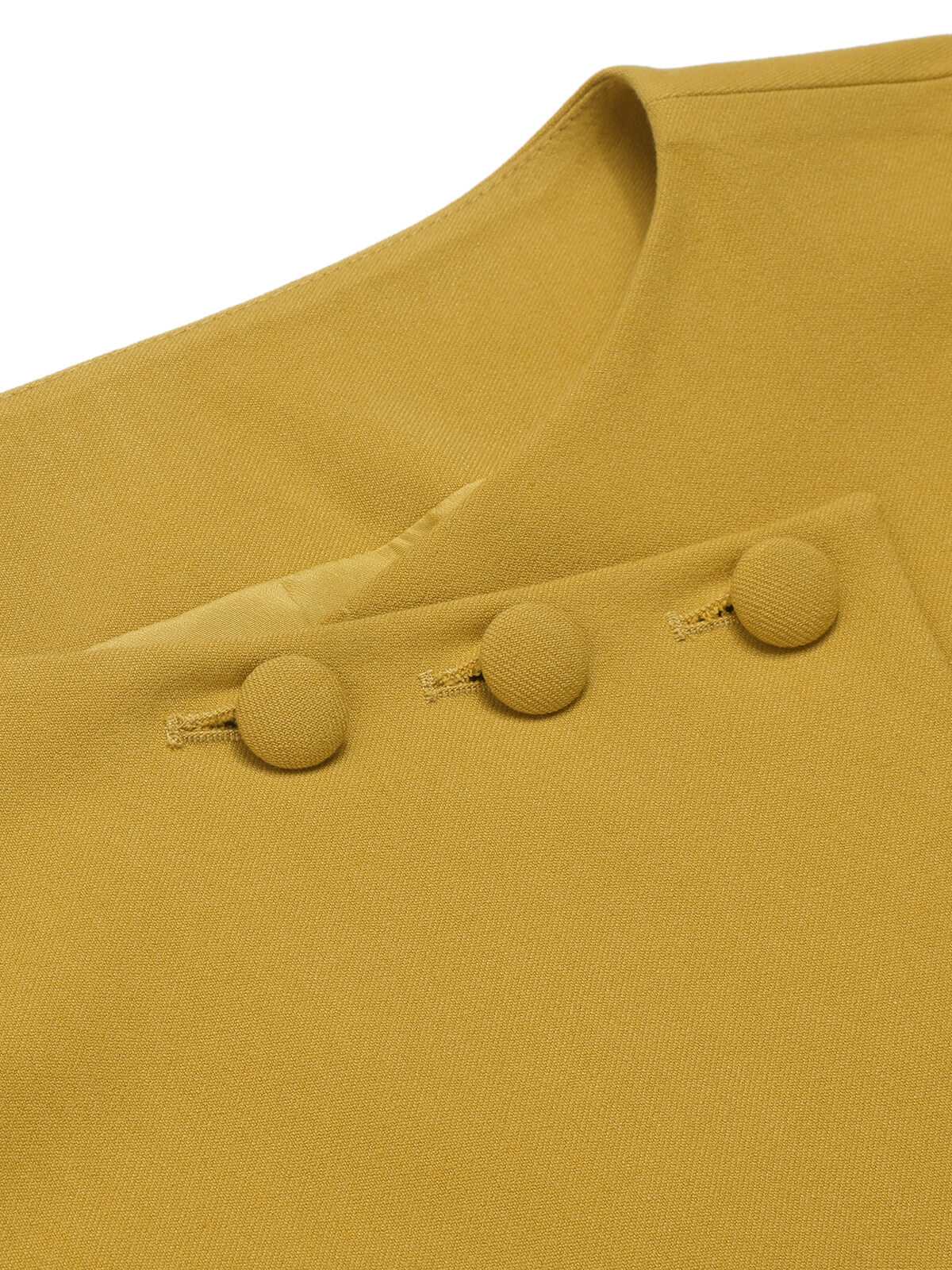 Manteau court jaune à boutons unis des années 1950 - Image 6