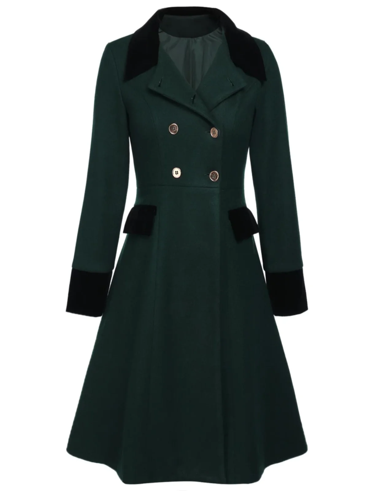 Manteau croisé bleu contrasté à boutons des années 40 - Image 12