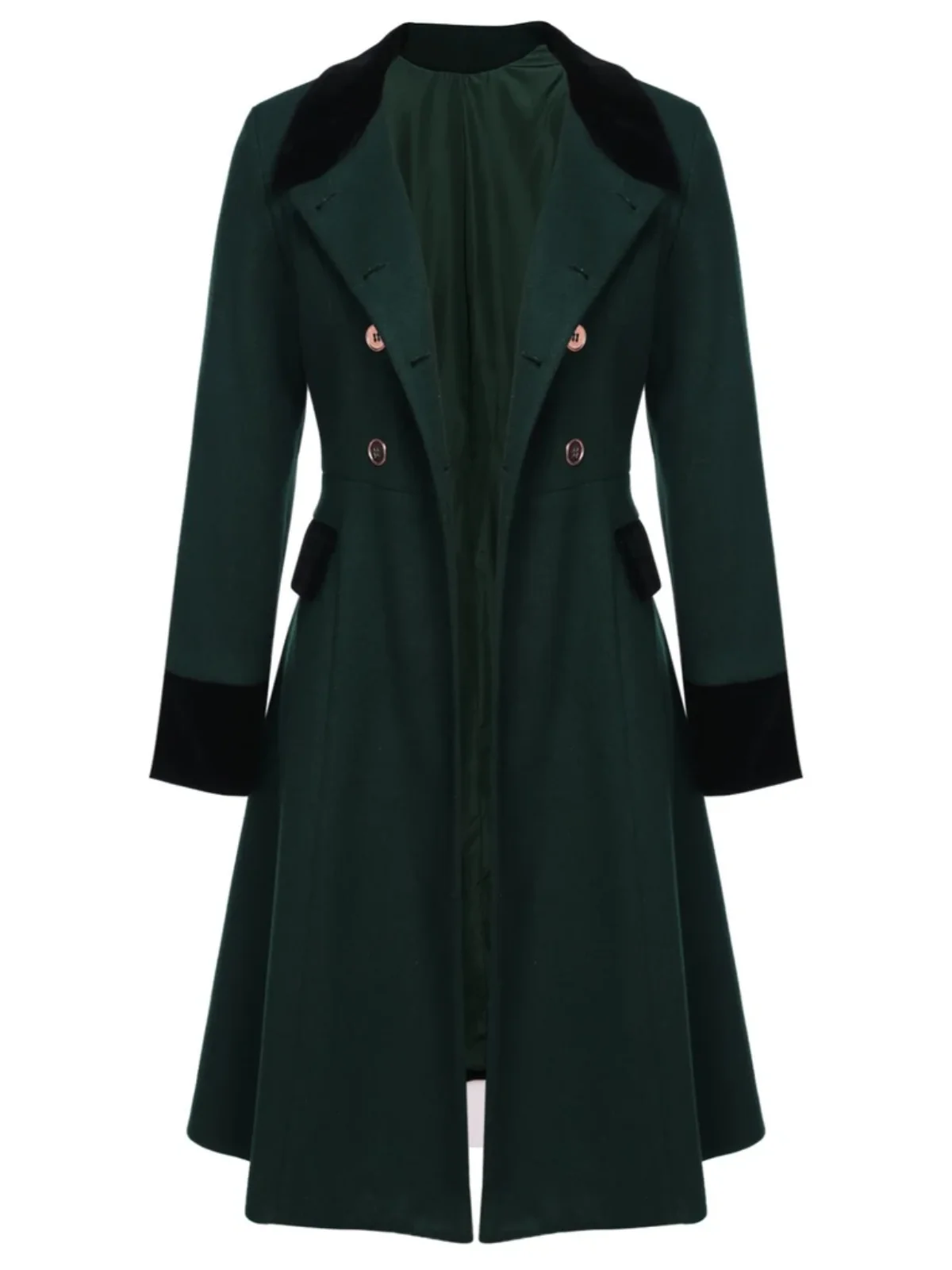 Manteau croisé bleu contrasté à boutons des années 40 - Image 13