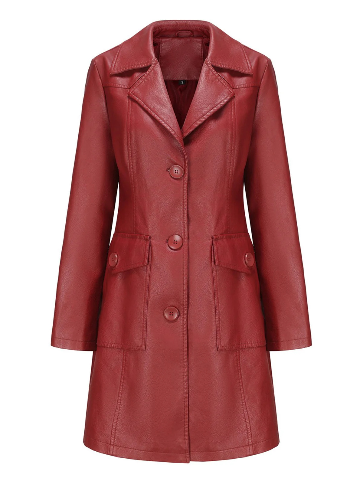 Manteau en cuir à revers solide des années 1940 - Image 3