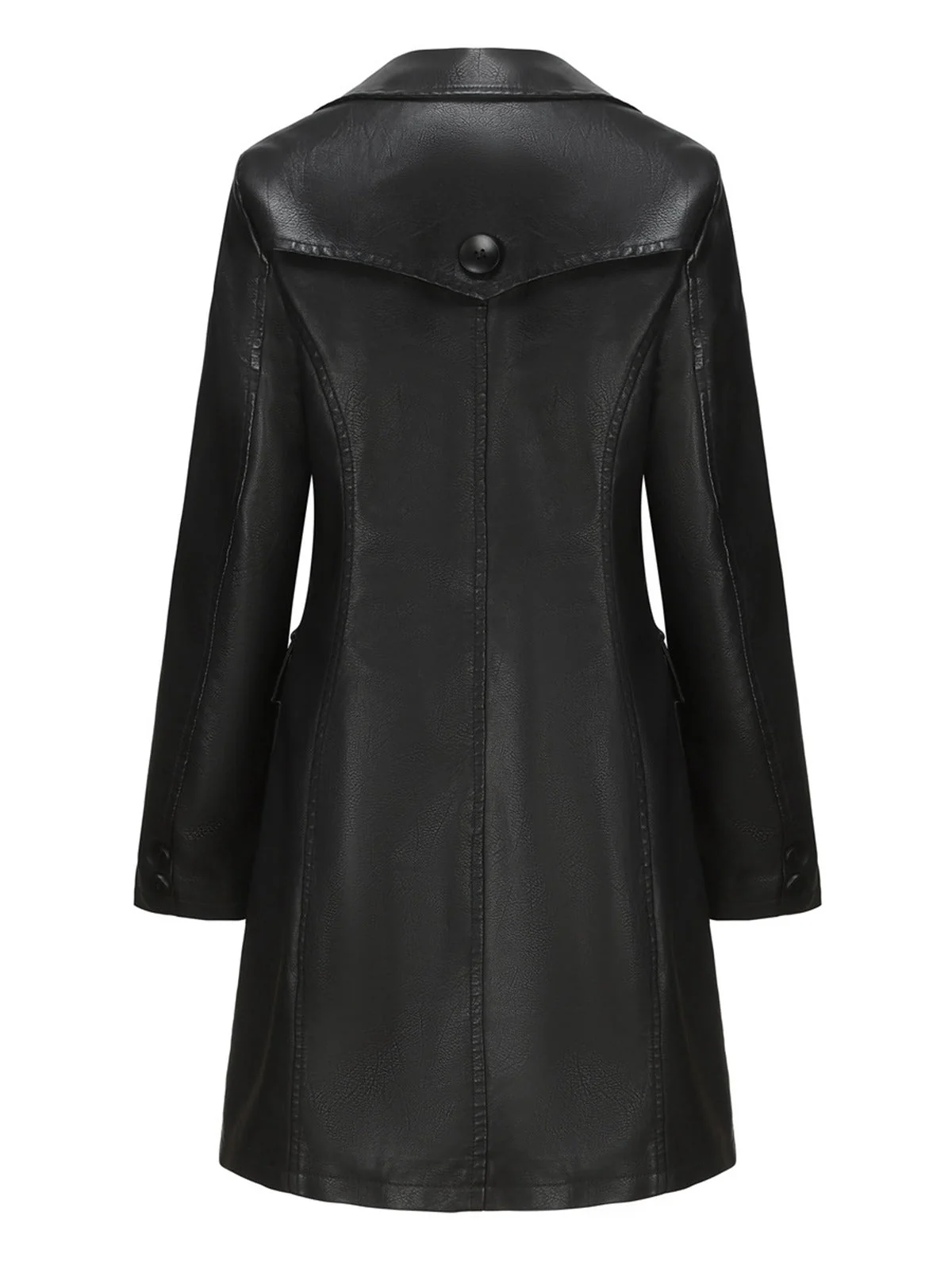 Manteau en cuir à revers solide des années 1940 - Image 9
