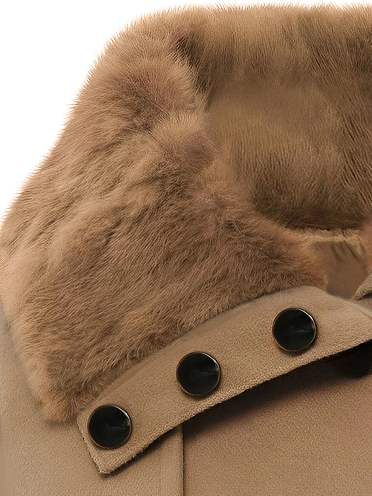 Manteau en hiver cintré à col en fourrure de Noël Chic - Image 4