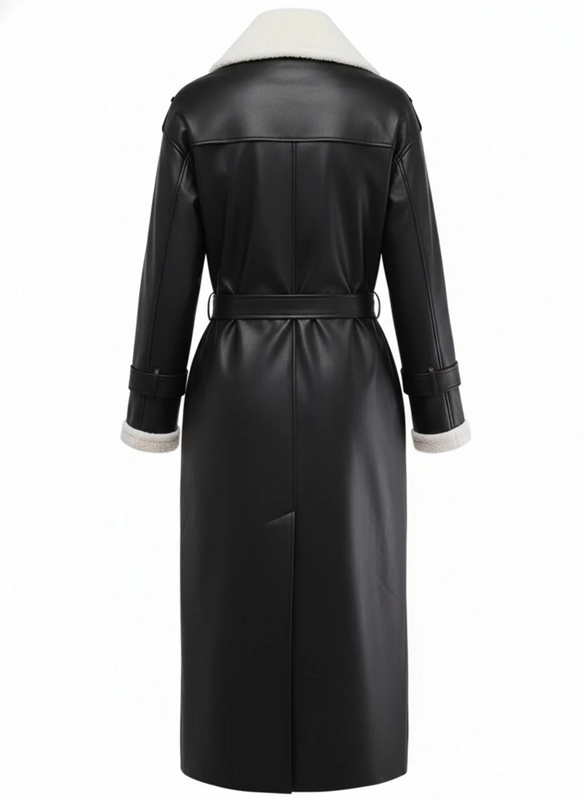Manteau long à revers en fausse polaire sherpa contrastée des années 1940 - Image 3