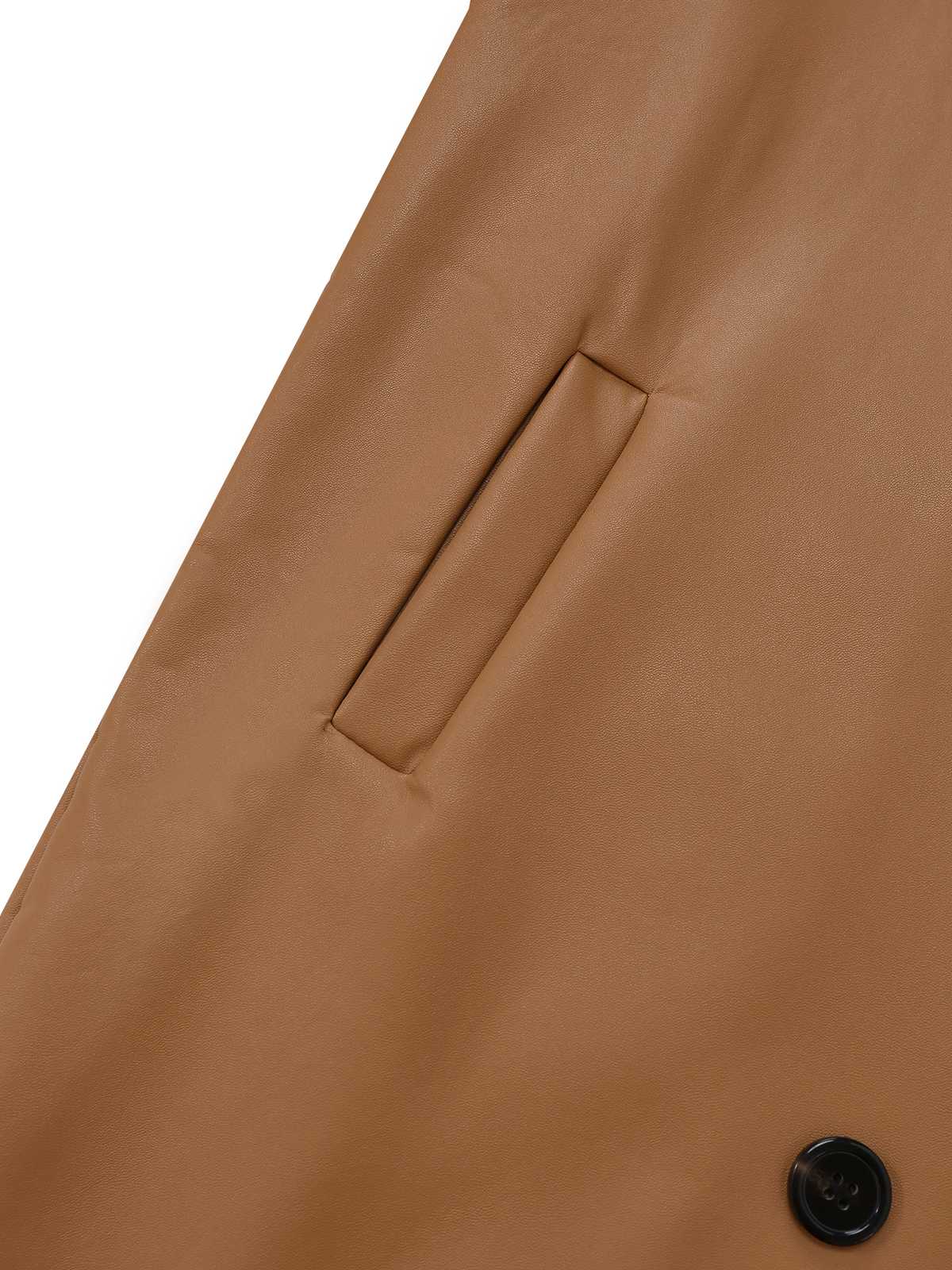 Manteau long à revers en fausse polaire sherpa contrastée des années 1940 - Image 8