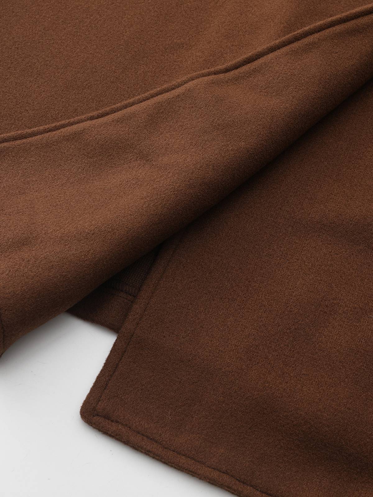 Manteau long marron en fausse laine col cranté des années 1930 - Image 10