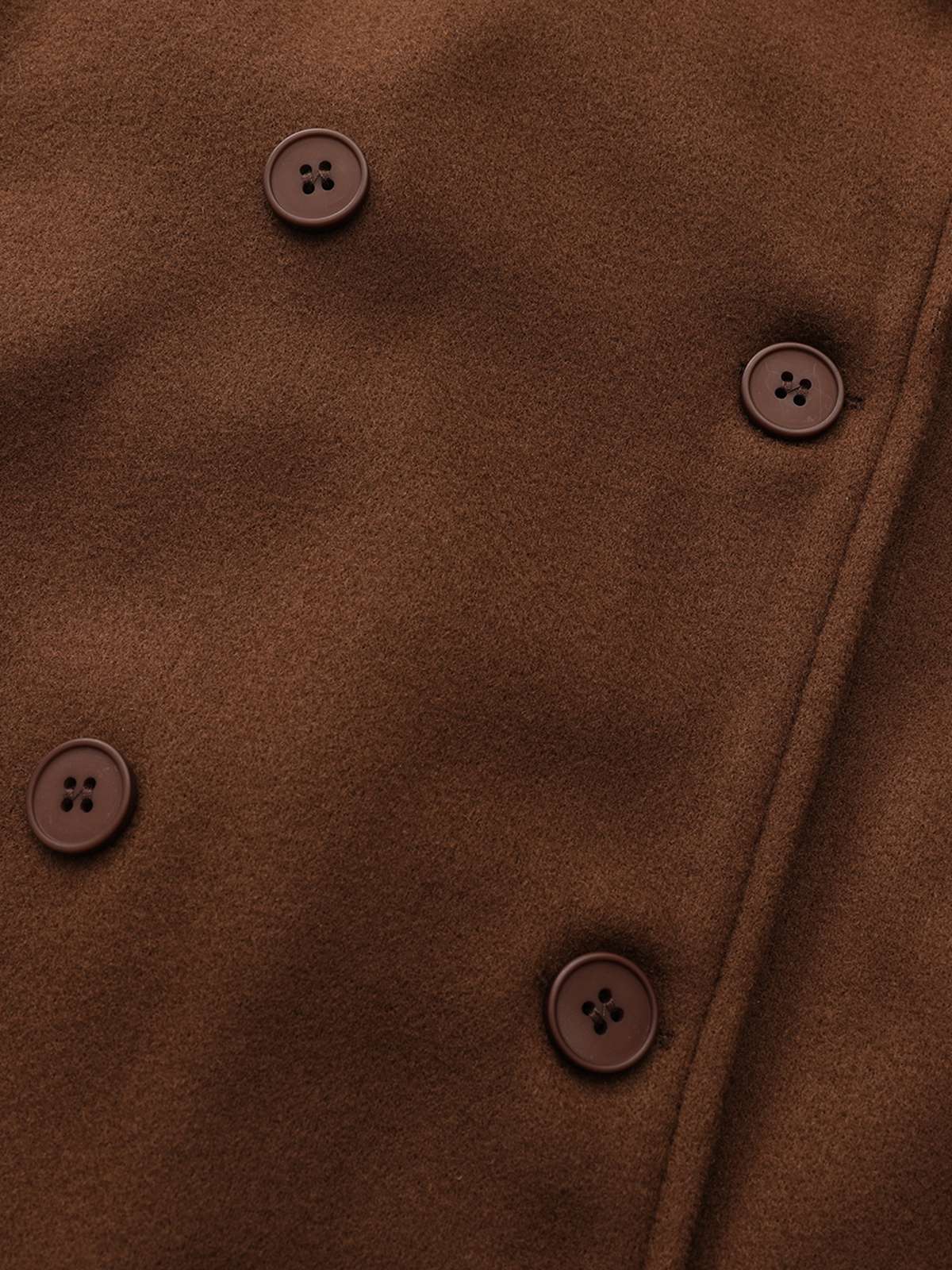 Manteau long marron en fausse laine col cranté des années 1930 - Image 6
