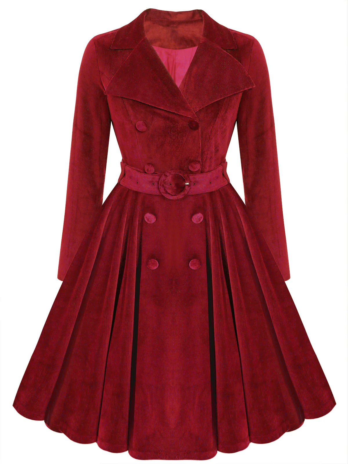 Manteau Long Velours Bleu Marine Années 1950 - Image 12