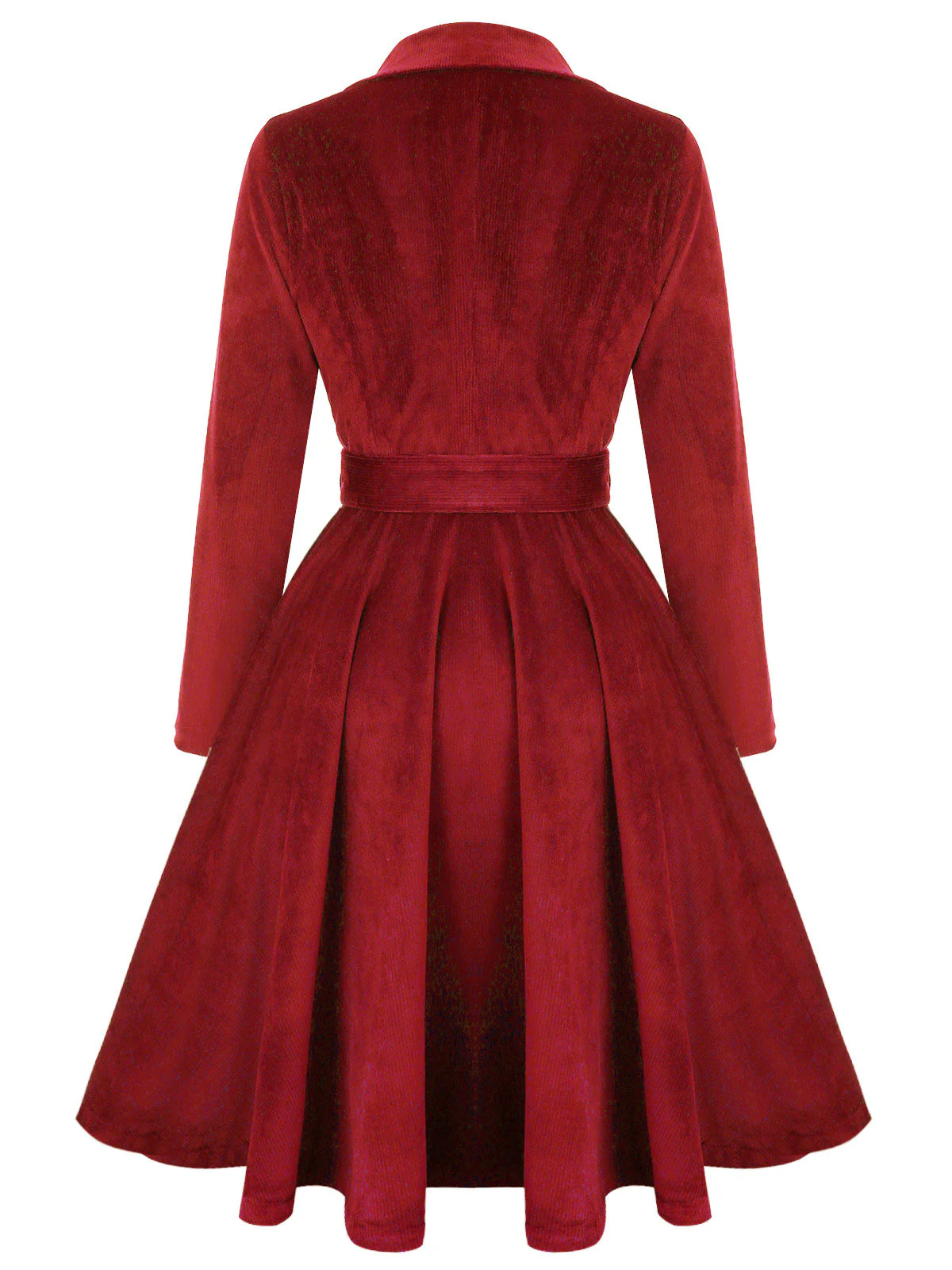 Manteau Long Velours Bleu Marine Années 1950 - Image 13