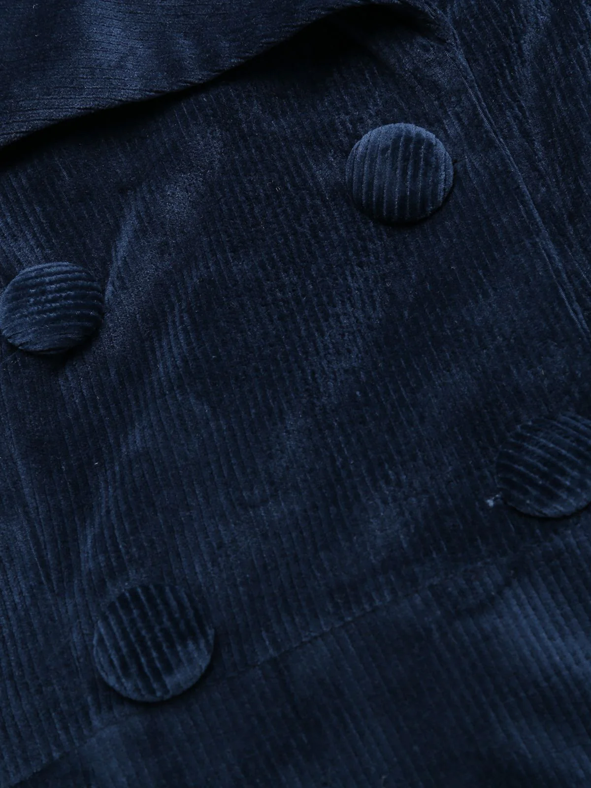 Manteau Long Velours Bleu Marine Années 1950 - Image 6