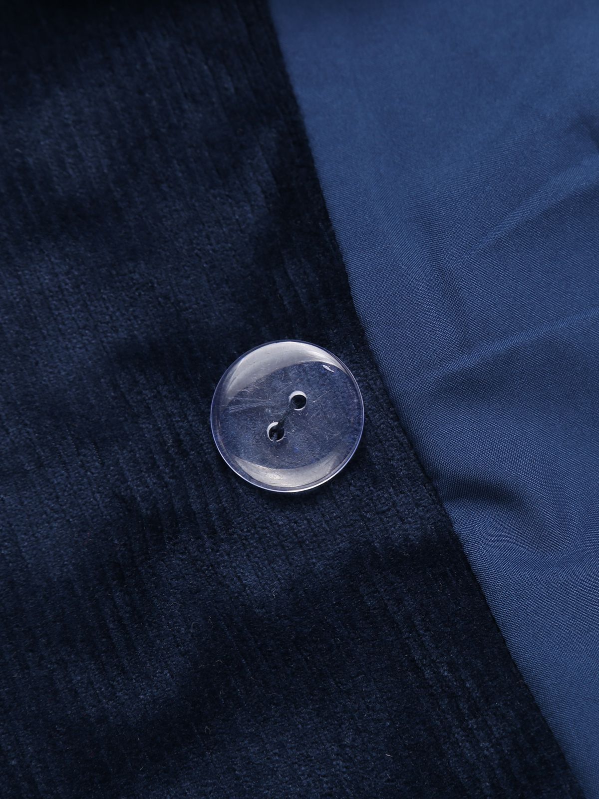 Manteau Long Velours Bleu Marine Années 1950 - Image 7