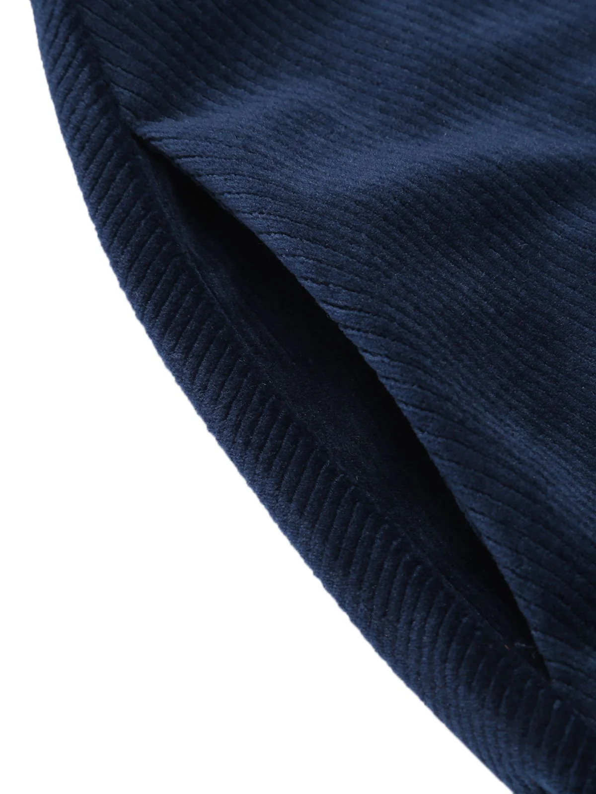 Manteau Long Velours Bleu Marine Années 1950 - Image 9