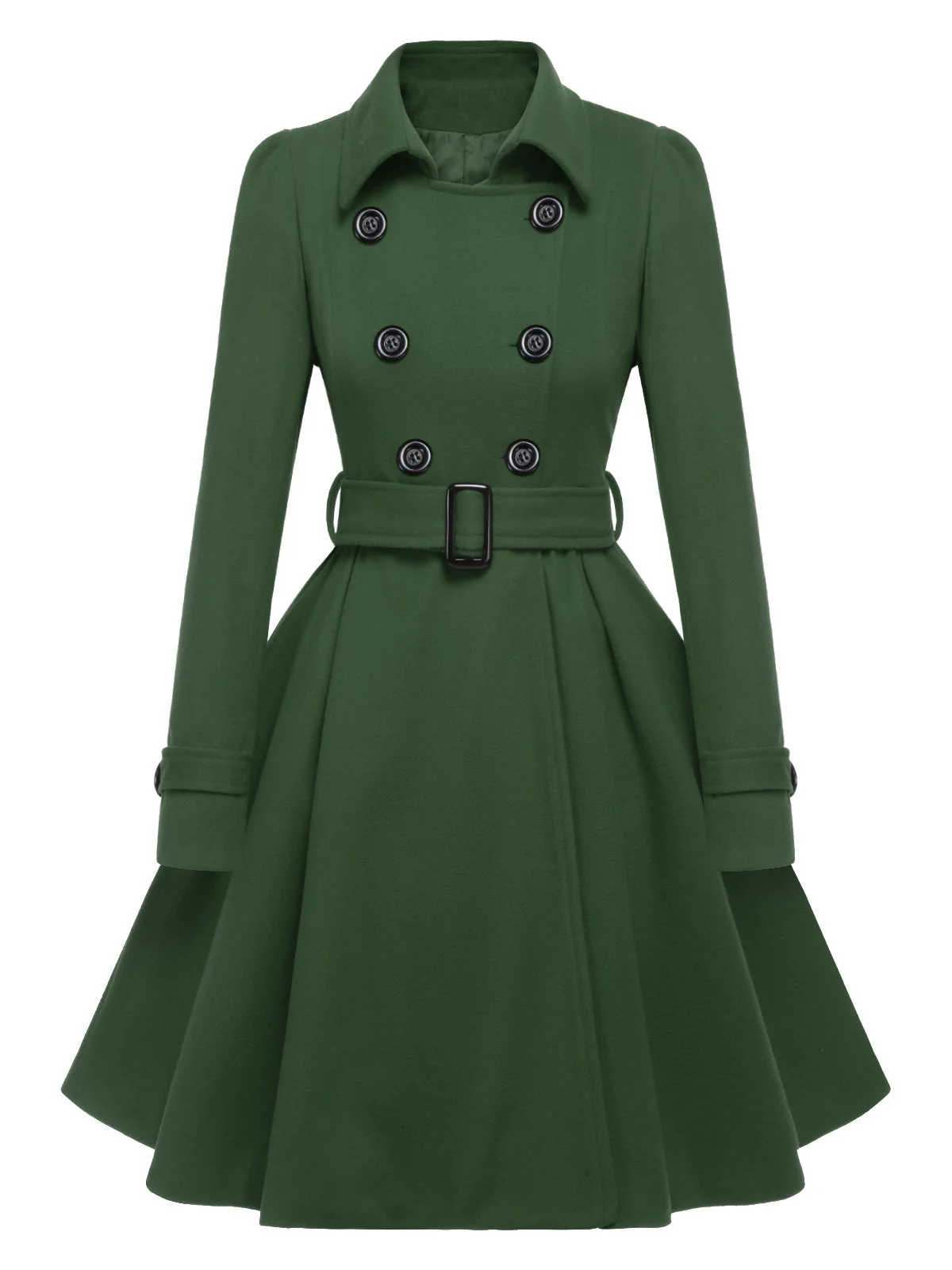Manteau slim à revers couleur unie des années 1950 - Image 3