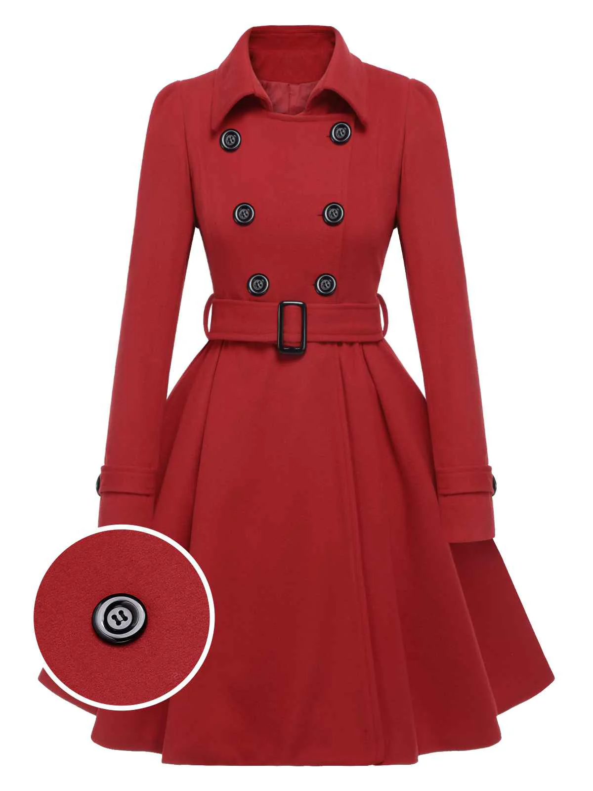 Manteau slim à revers couleur unie des années 1950 - Image 5
