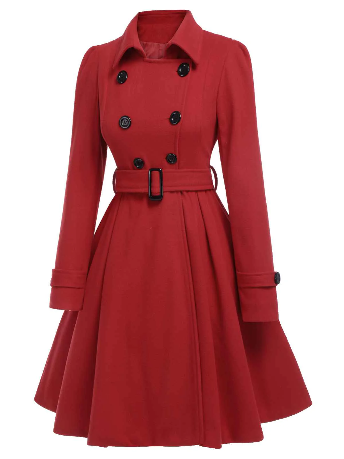 Manteau slim à revers couleur unie des années 1950 - Image 7