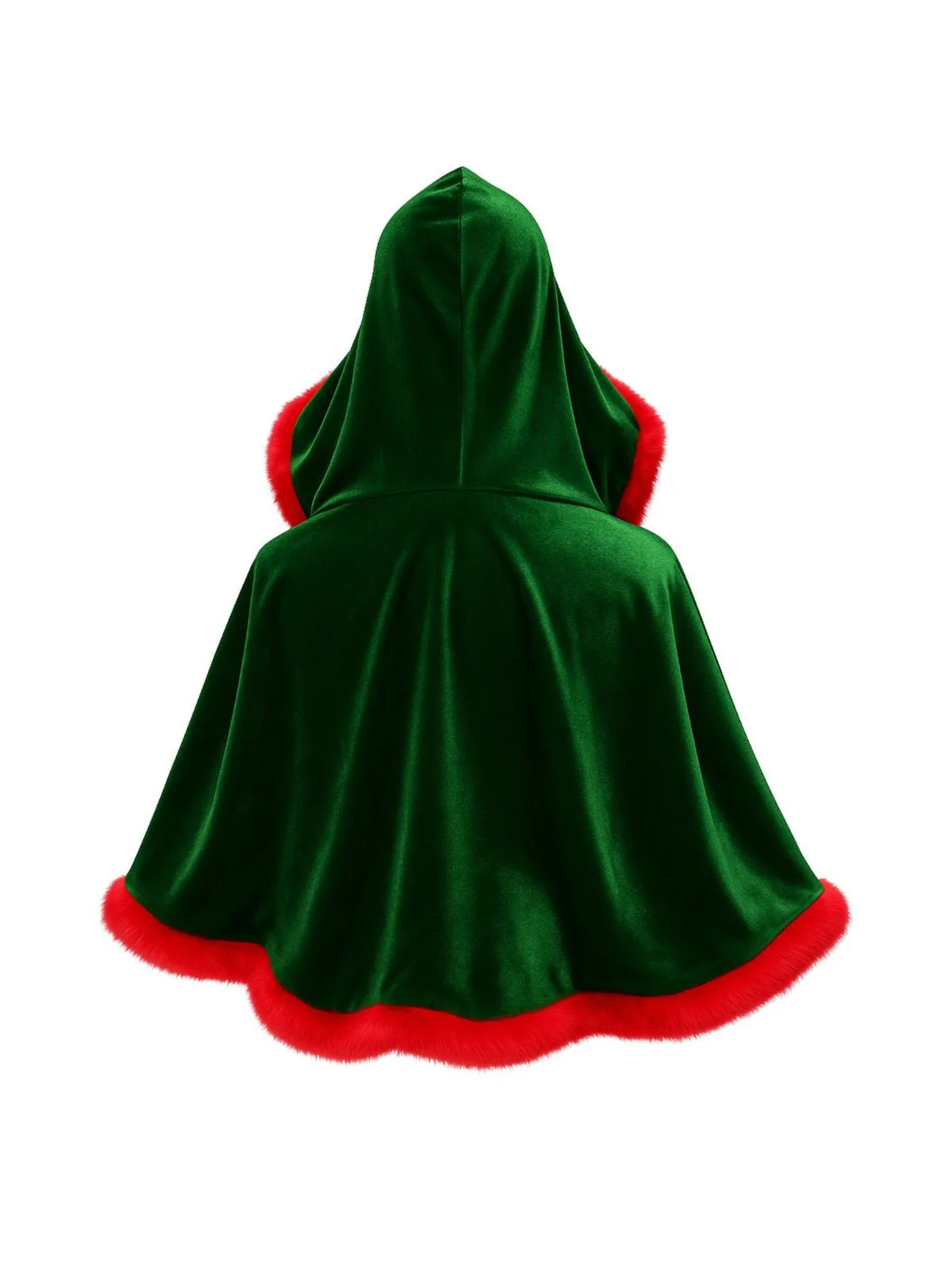 Mini cape à capuche en velours de Noël des années 1950 - Image 3