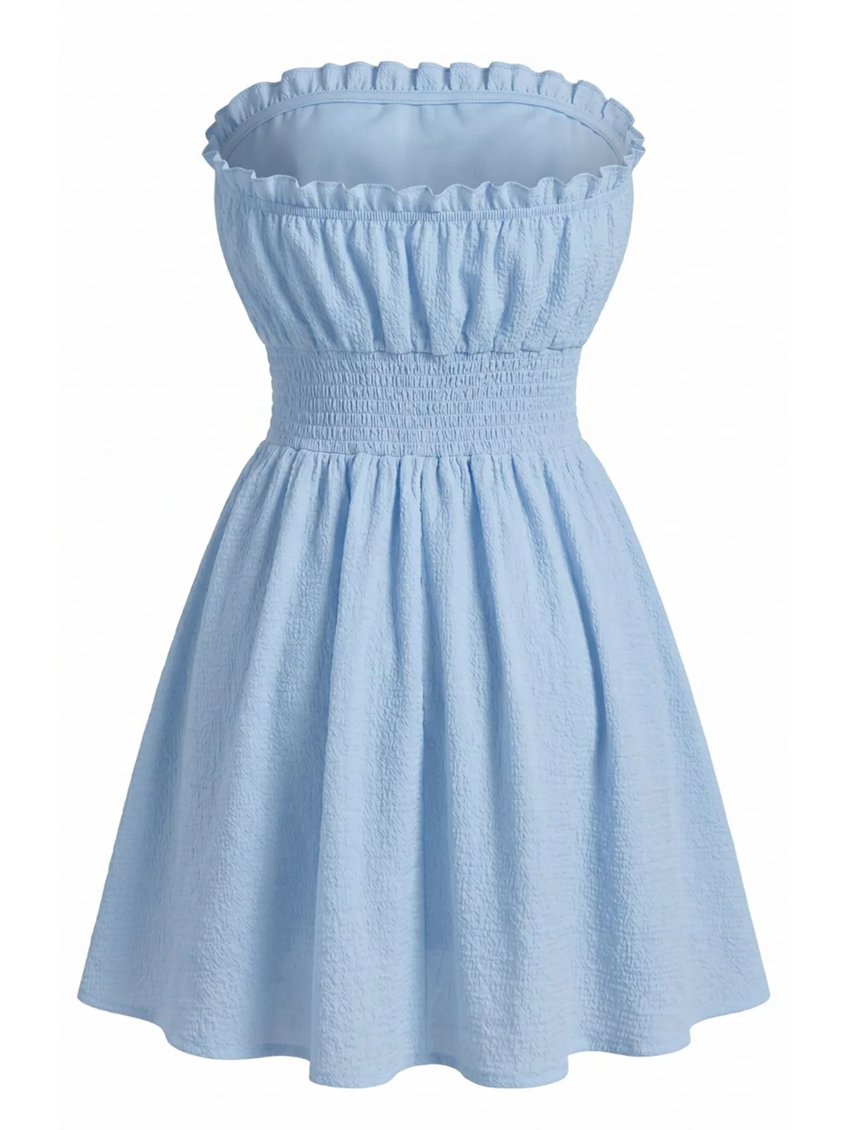 Mini-robe bustier unie bleue années 1940 - Image 3