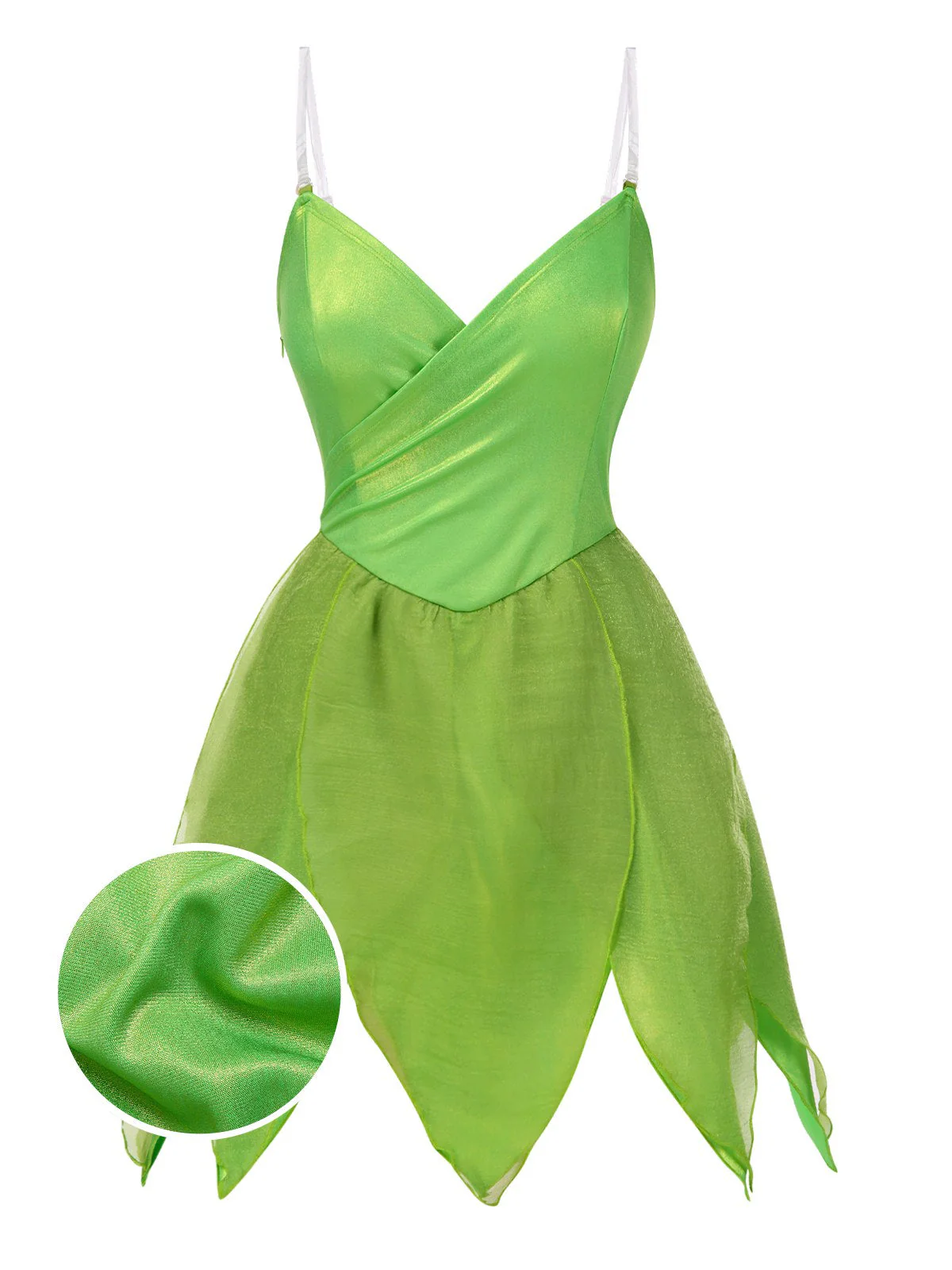 [Prévente] Mini-robe verte à ourlet pétales style fée Clochette des années 1970 - Image 3