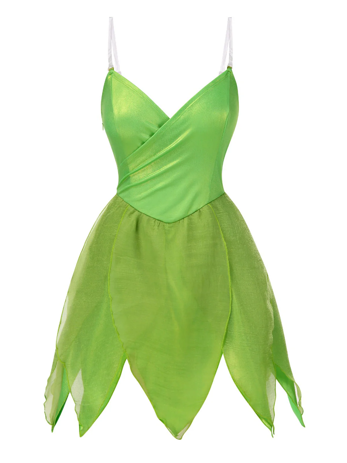 [Prévente] Mini-robe verte à ourlet pétales style fée Clochette des années 1970 - Image 4