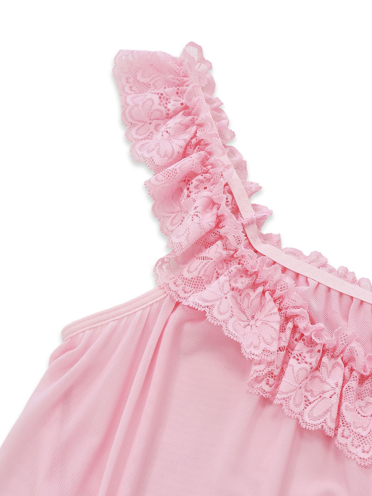Nuisette babydoll en tulle transparent ornée de dentelle et de nœuds années 1950 - Image 5