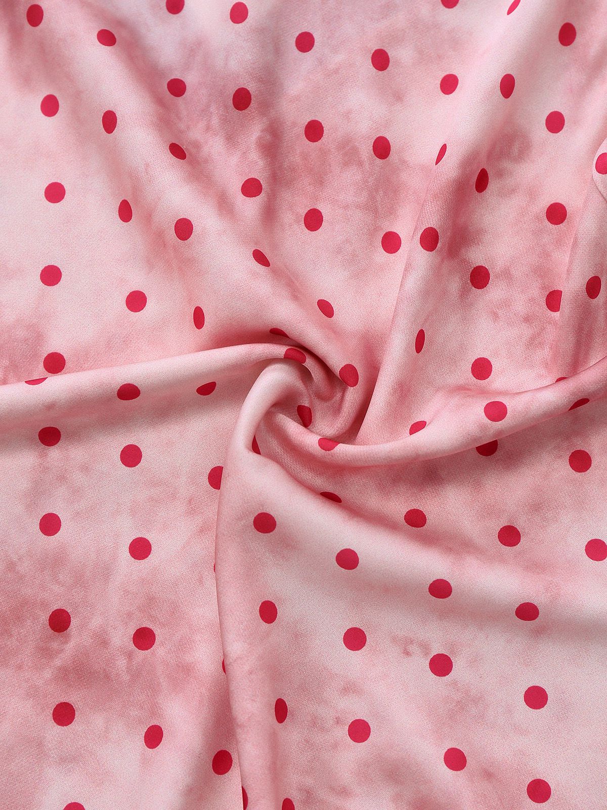 Nuisette dos nu en satin rose à pois et bordure en dentelle années 1940 - Image 6
