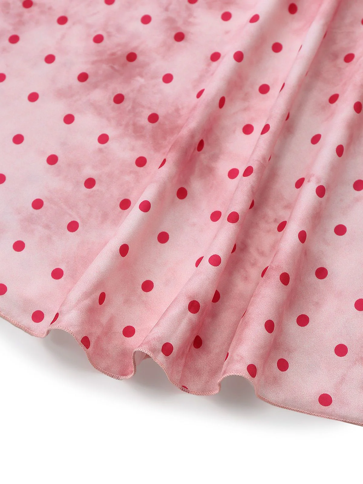 Nuisette dos nu en satin rose à pois et bordure en dentelle années 1940 - Image 7