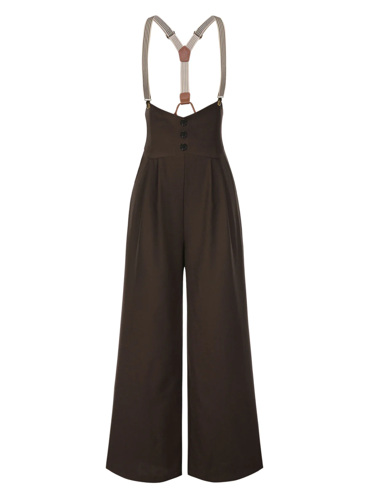 Pantalon à bretelles bleu foncé à bretelles boutonné années 1950 - Image 6