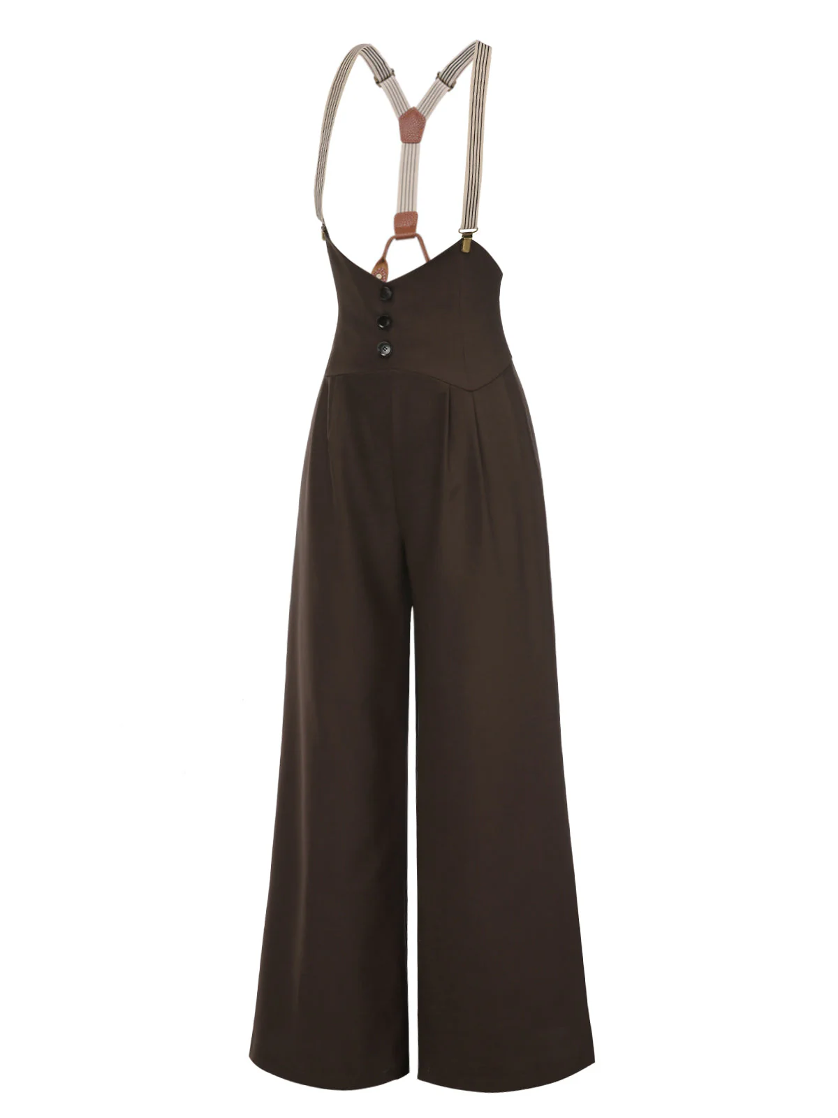Pantalon à bretelles noire à bretelles boutonné années 1950 - Image 8