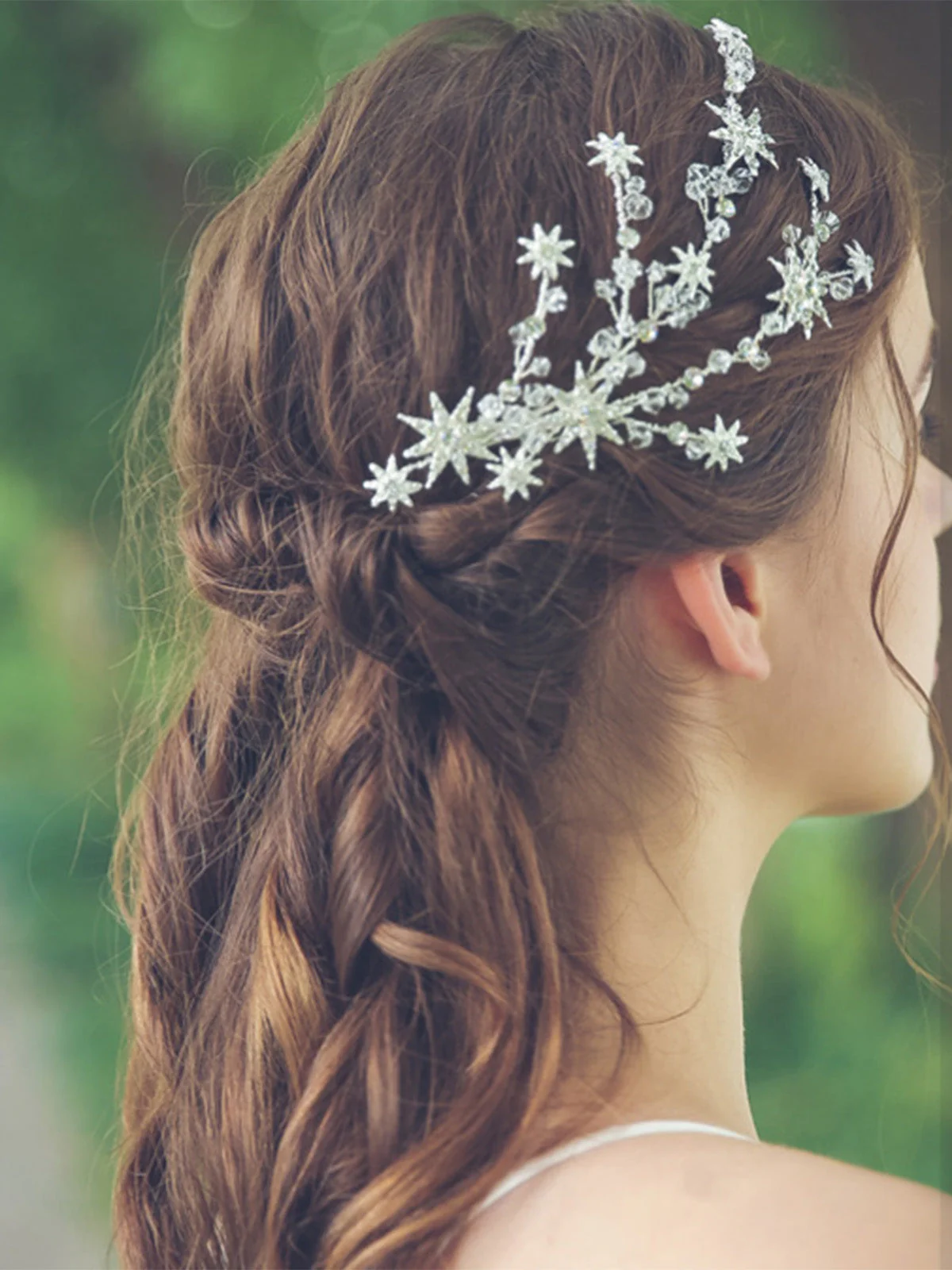 Pince à cheveux étoile rayonnante en strass - Image 2
