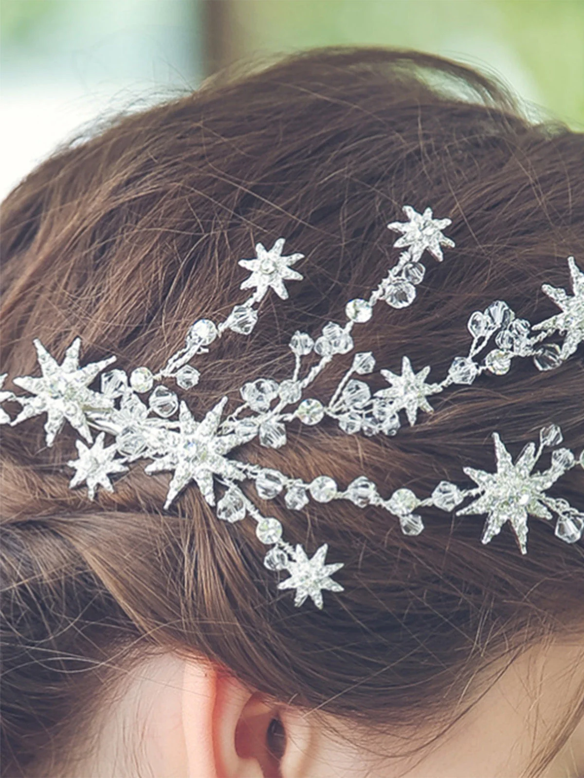 Pince à cheveux étoile rayonnante en strass - Image 4