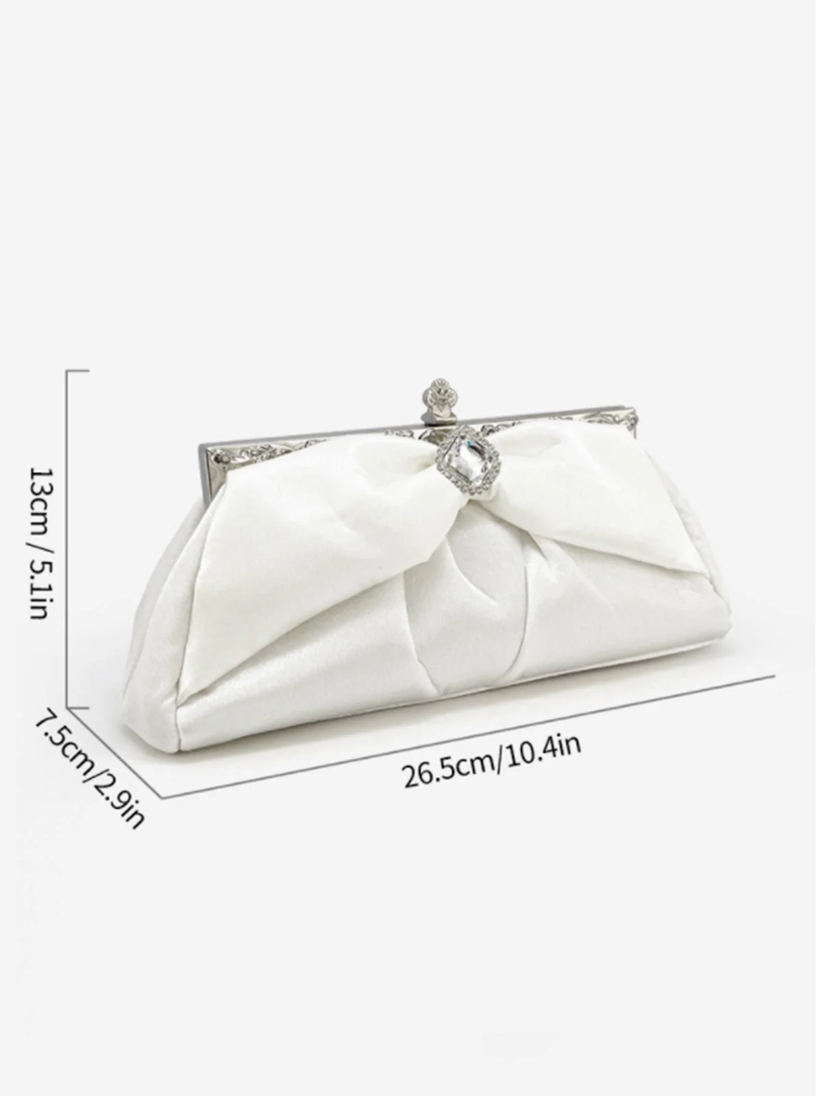 Pochette de soirée plissée blanche vintage - Image 5