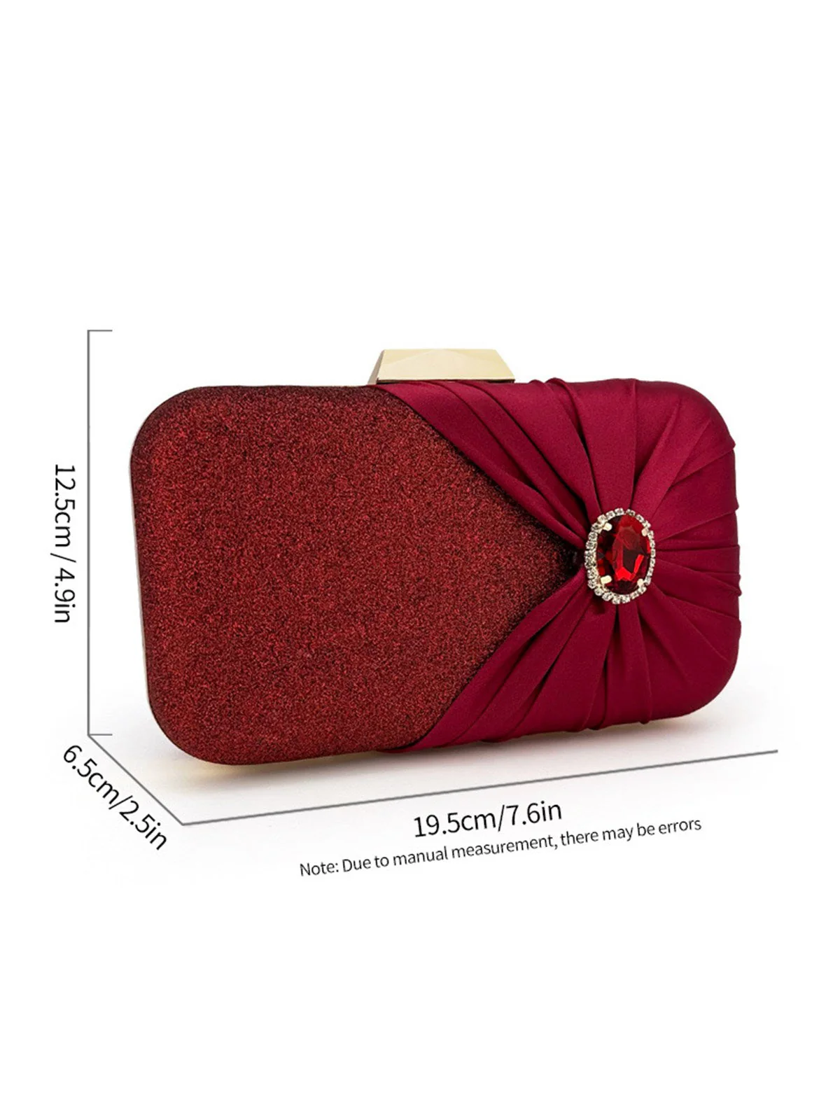 Pochette vintage en satin à paillettes et cristaux - Image 6