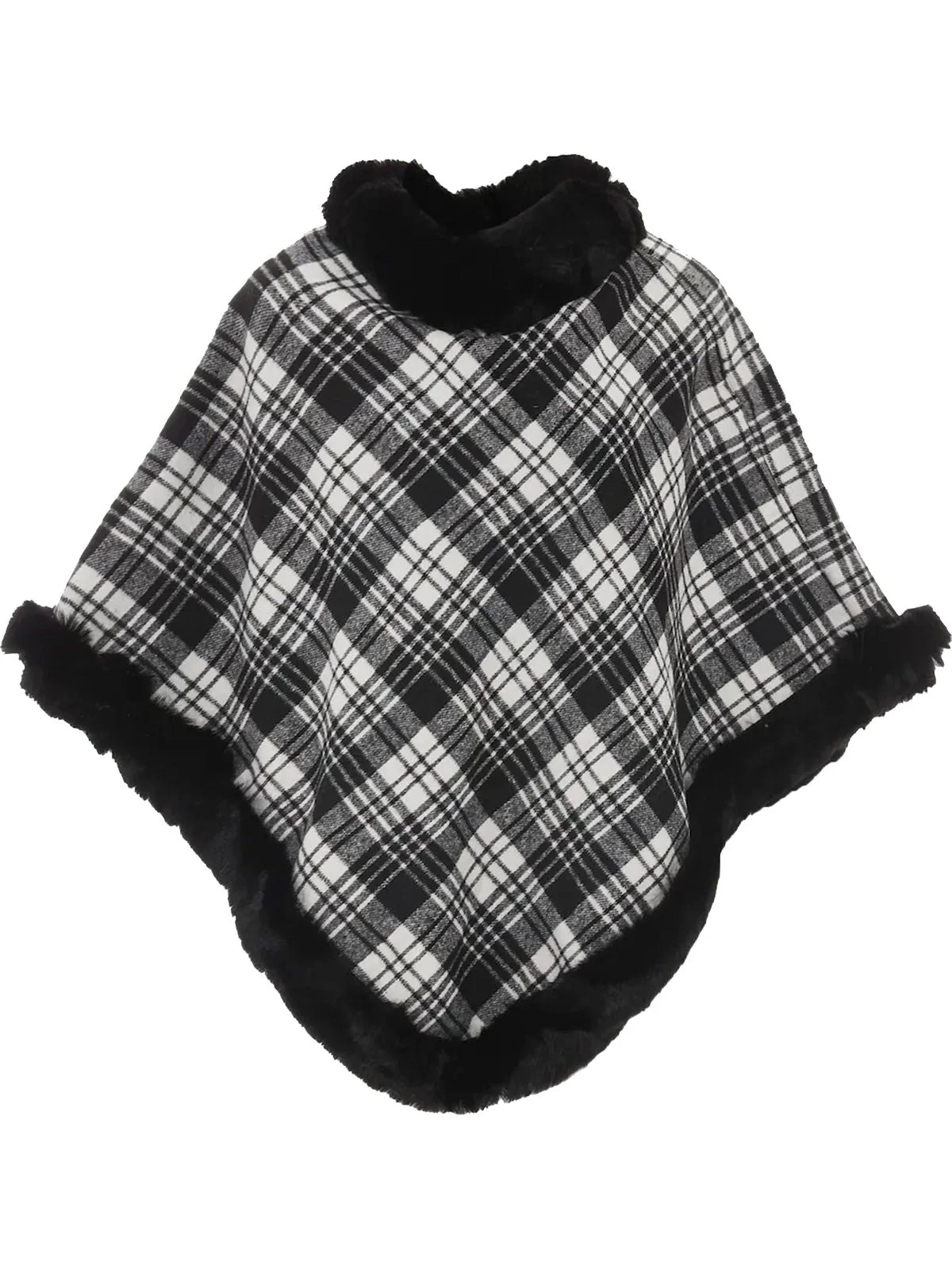 Poncho en fourrure de lapin Rex en velours à carreaux des années 1950 - Image 9