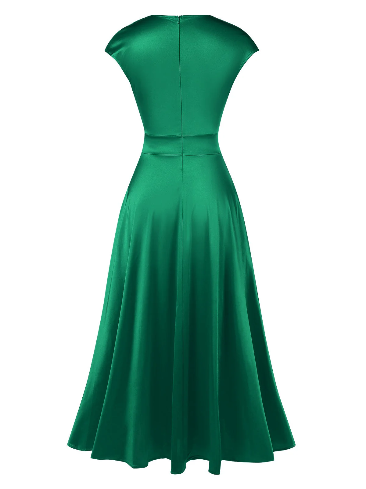 Robe en satin col en V profond rose des années 1950 - Image 12