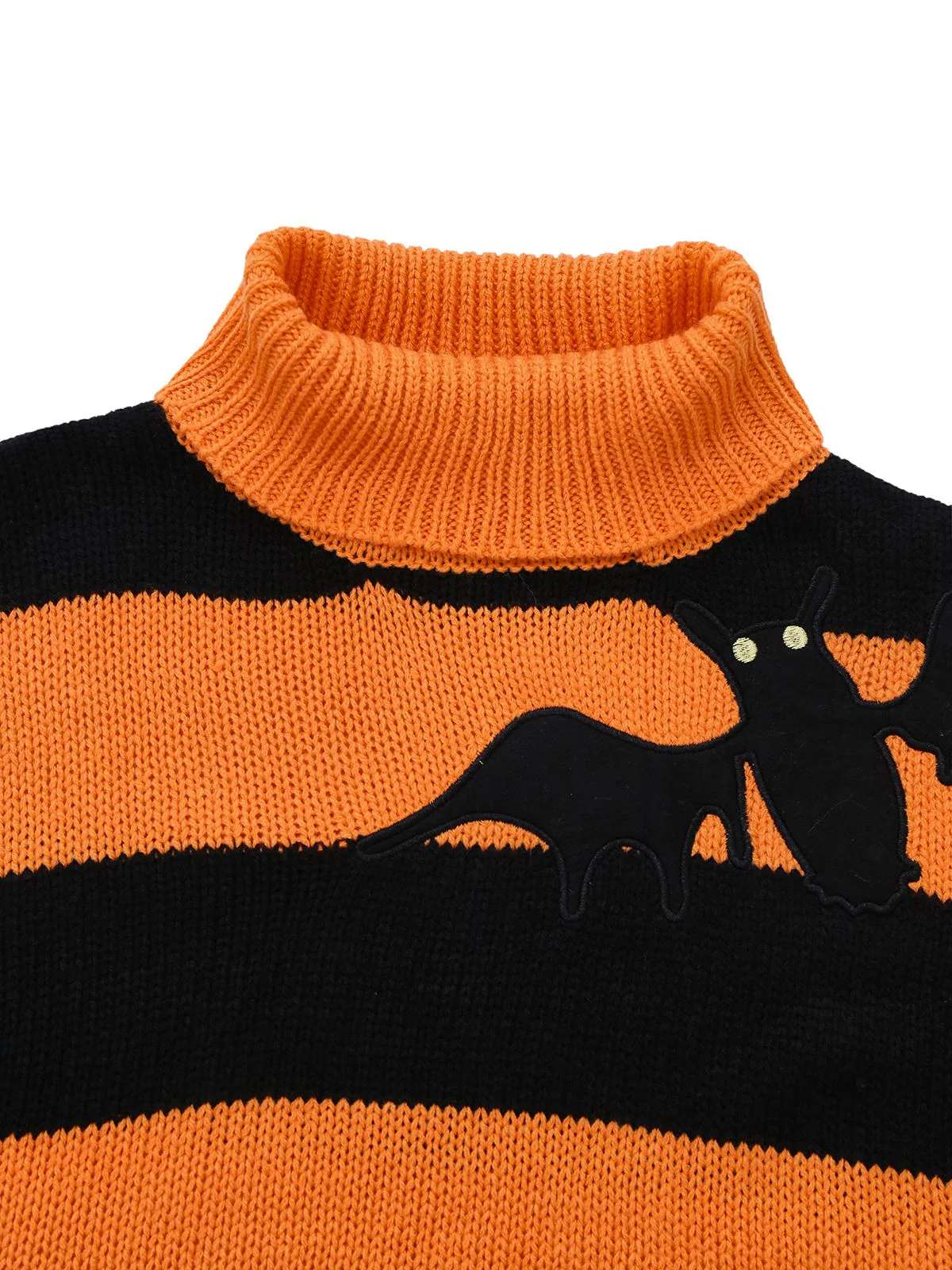Pull en tricot orange à chauve-souris Halloween années 1950 - Image 3