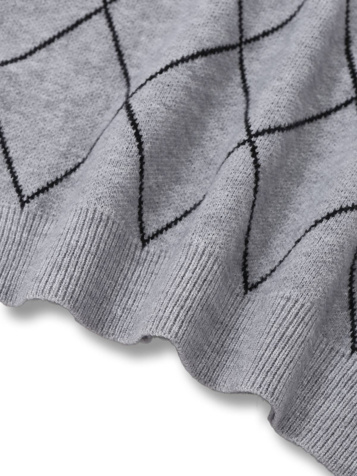 Pull-over gris à col rond et nœud papillon années 1950 - Image 6
