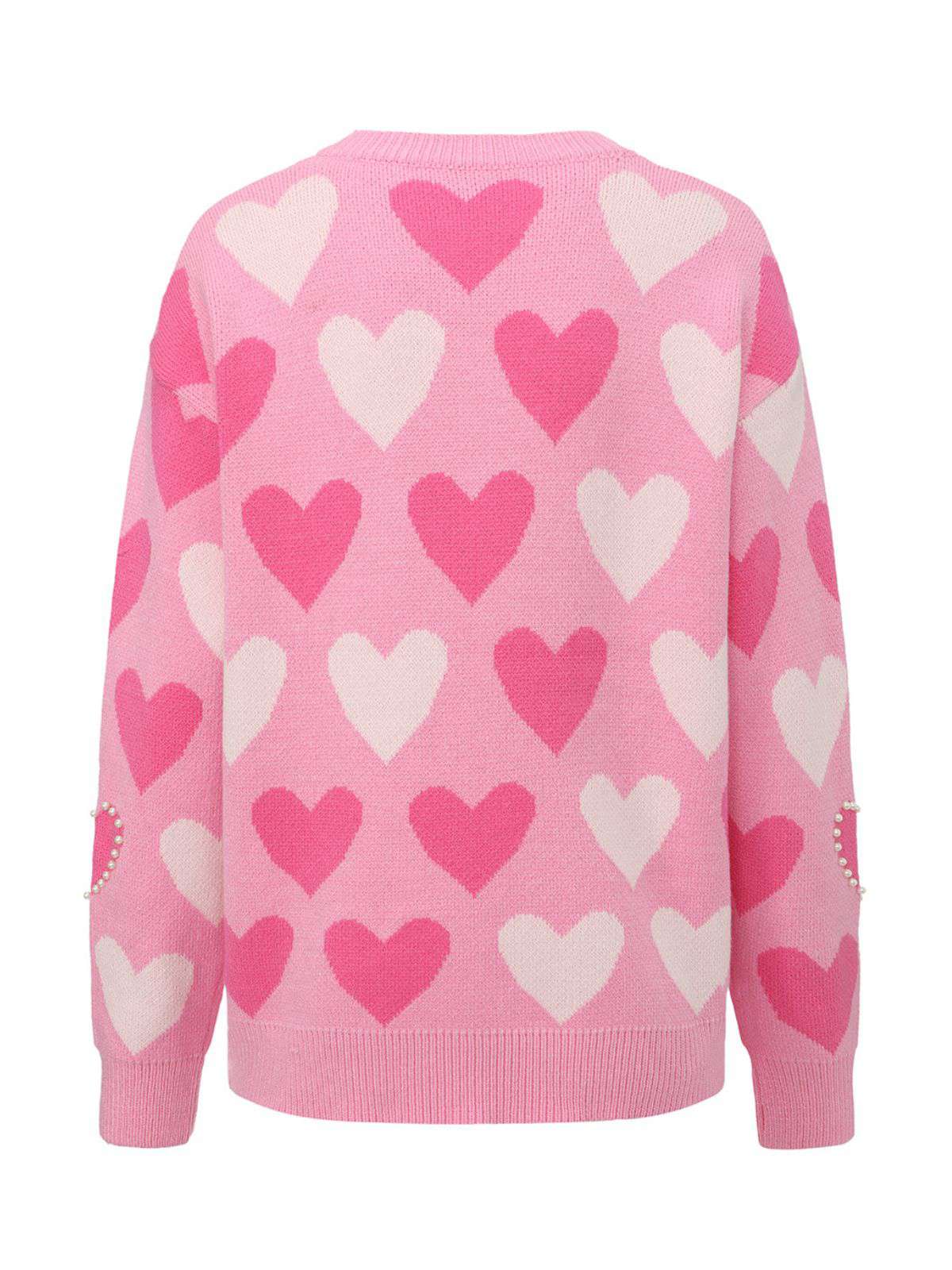 Pull rose perles en forme de cœur années 1950 - Image 3