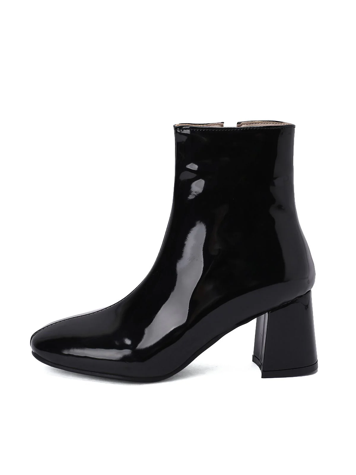 Bottines à talons épais en cuir verni rétro - Image 6