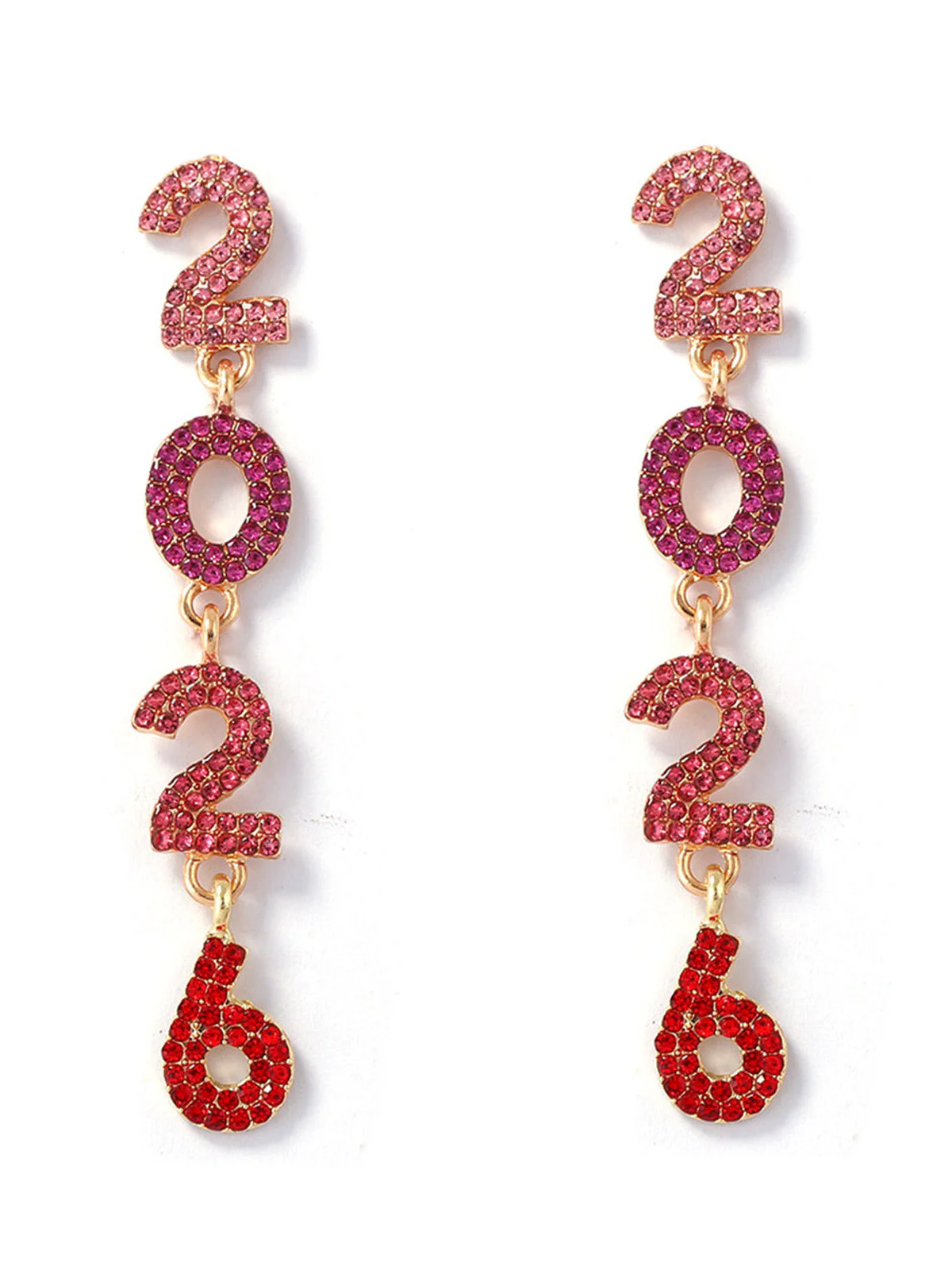 Boucles d'oreilles pendantes strass 2026 colorées pour le Nouvel An - Image 12