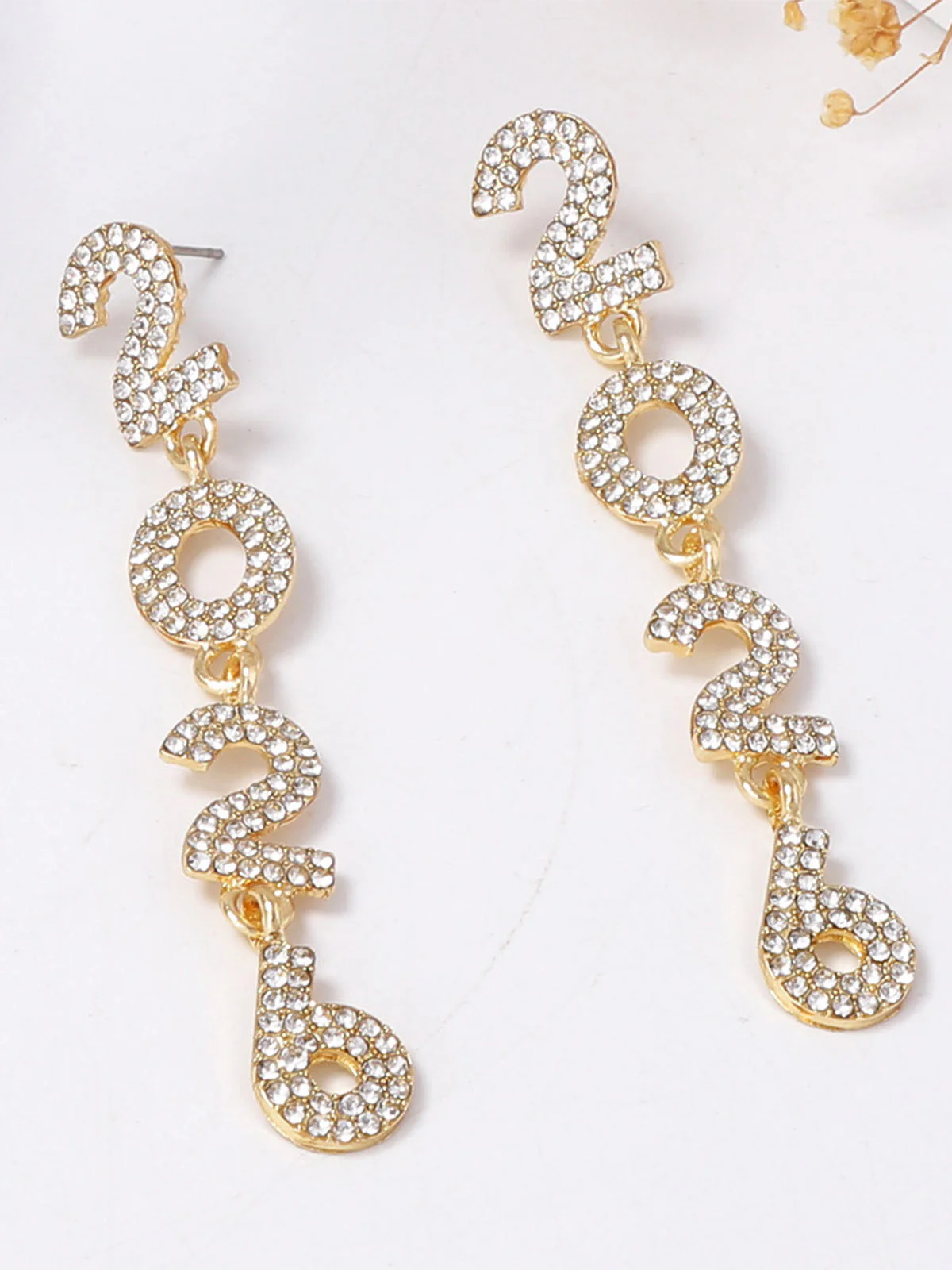 Boucles d'oreilles pendantes strass 2026 colorées pour le Nouvel An - Image 6