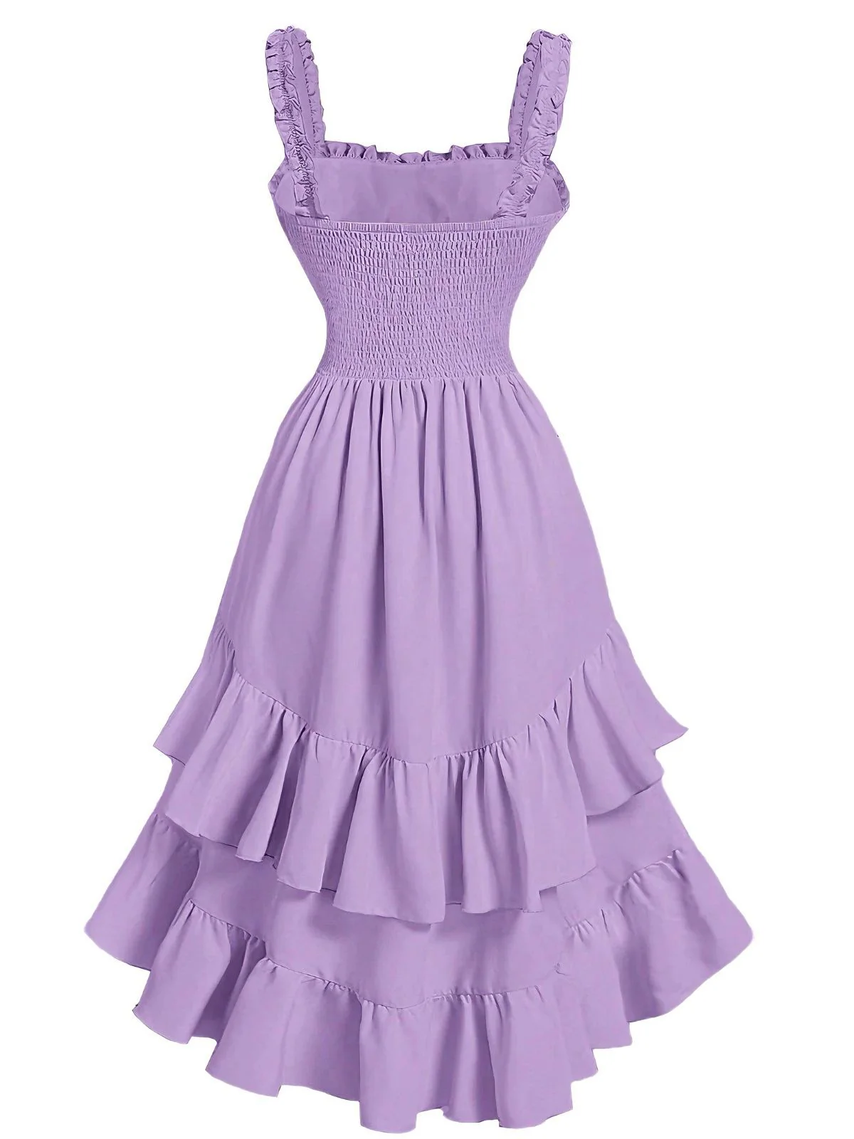 Robe à bretelles froncées et ourlet à volants années 1950 - Image 3