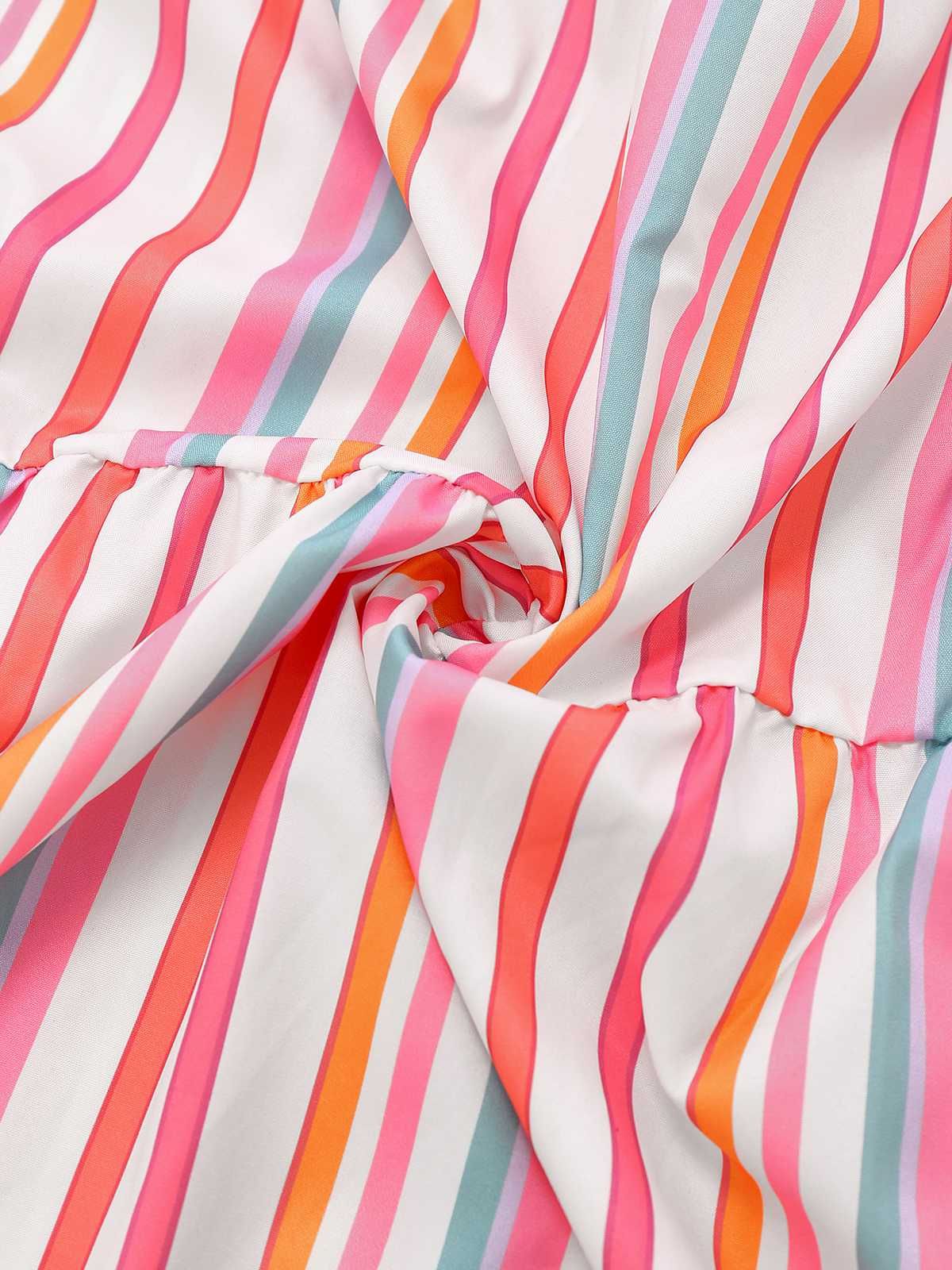 Robe à bretelles rayures couleur arc-en-ciel des années 1970 - Image 3