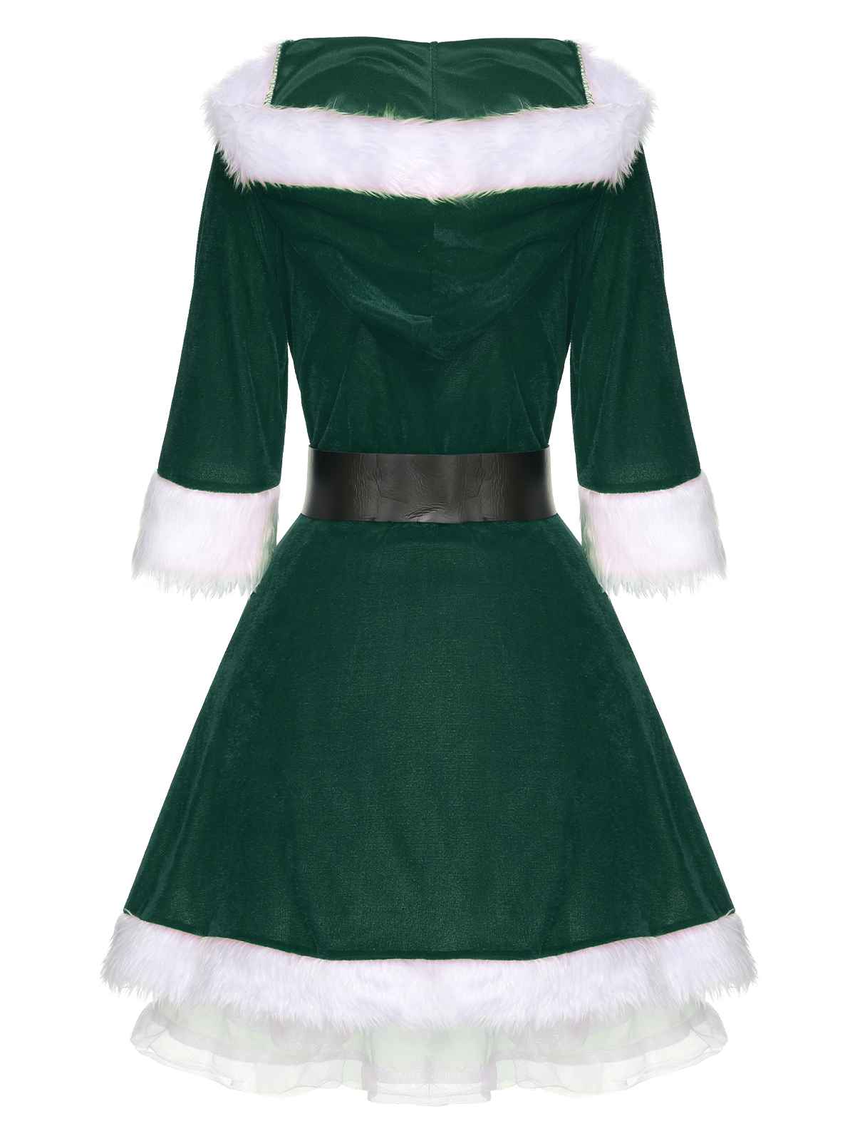Robe à capuche avec ourlet en fourrure du Père Noël des années 1950 - Image 2