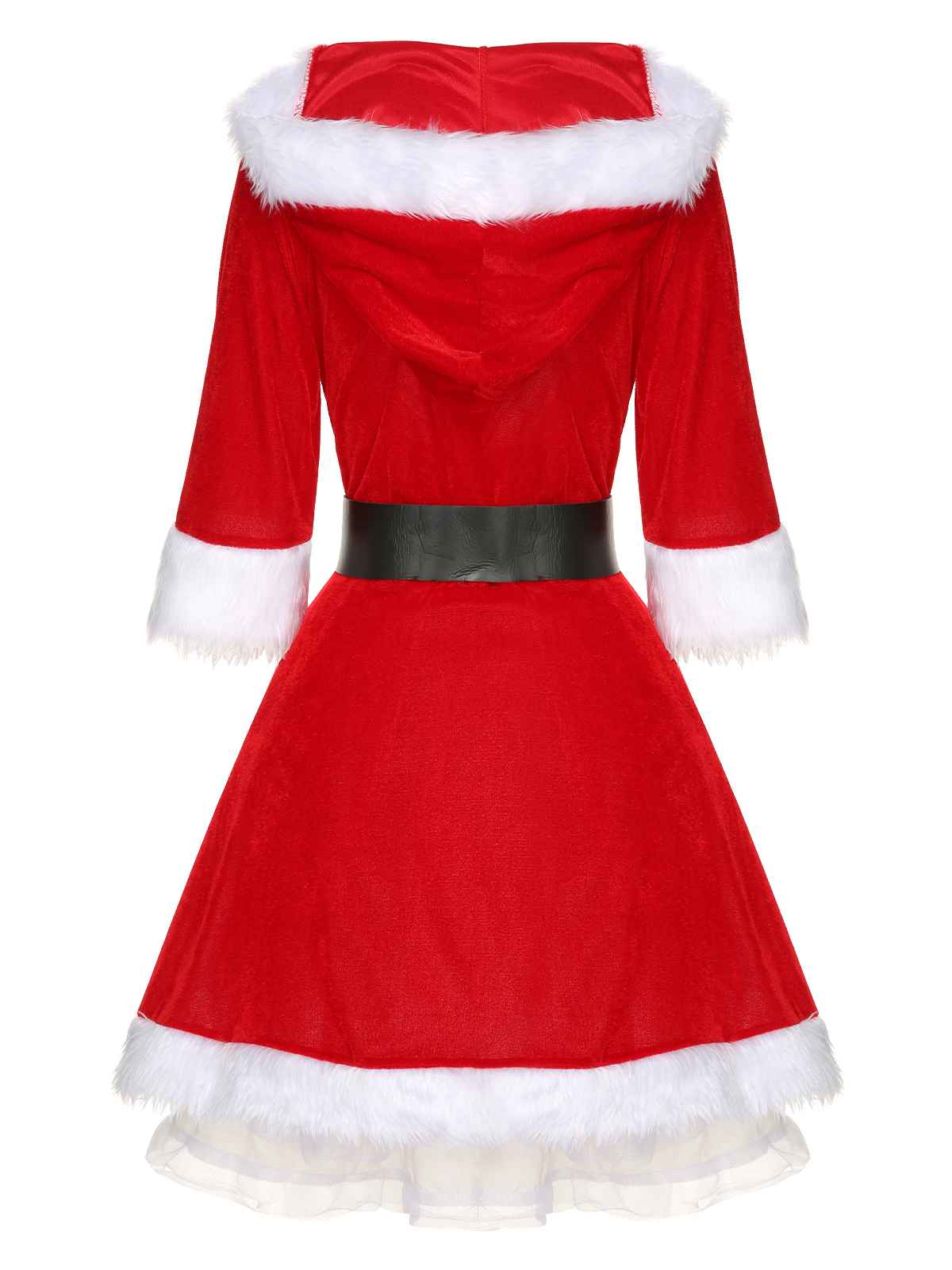Robe à capuche avec ourlet en fourrure du Père Noël des années 1950 - Image 6