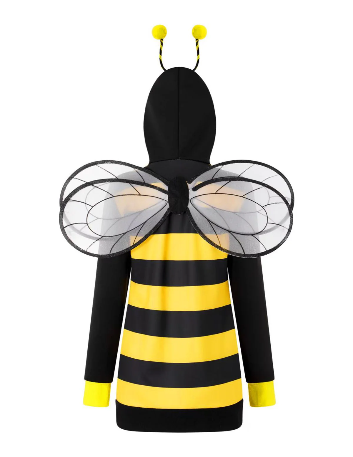 Robe à capuche rayée jaune inspirée du cosplay d'abeilles années 60 - Image 3