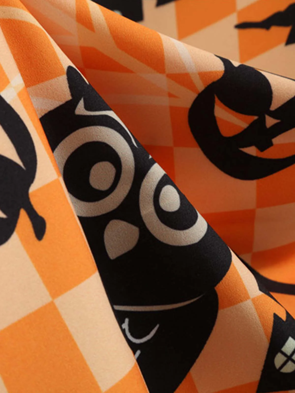 Robe à carreaux orange citrouille d'Halloween des années 1950 - Image 6