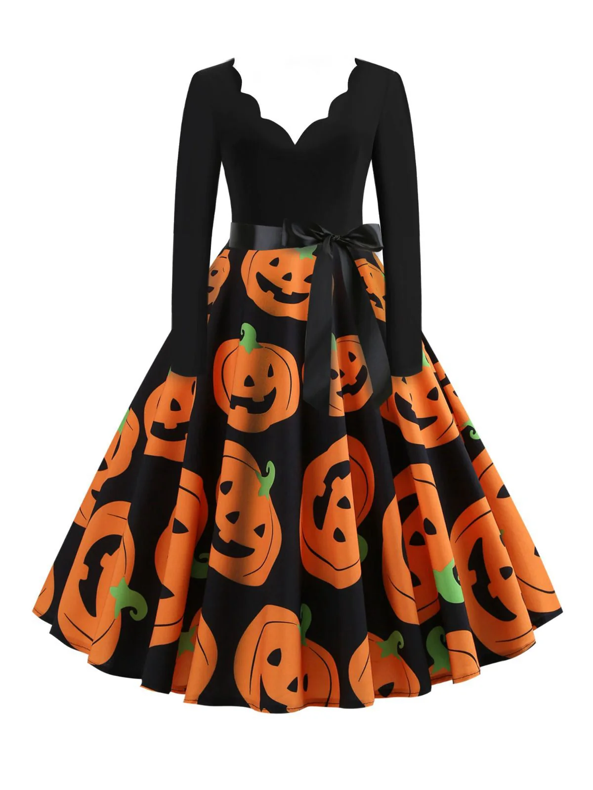 Robe col pétale et toile d'araignée Halloween années 1950 - Image 4