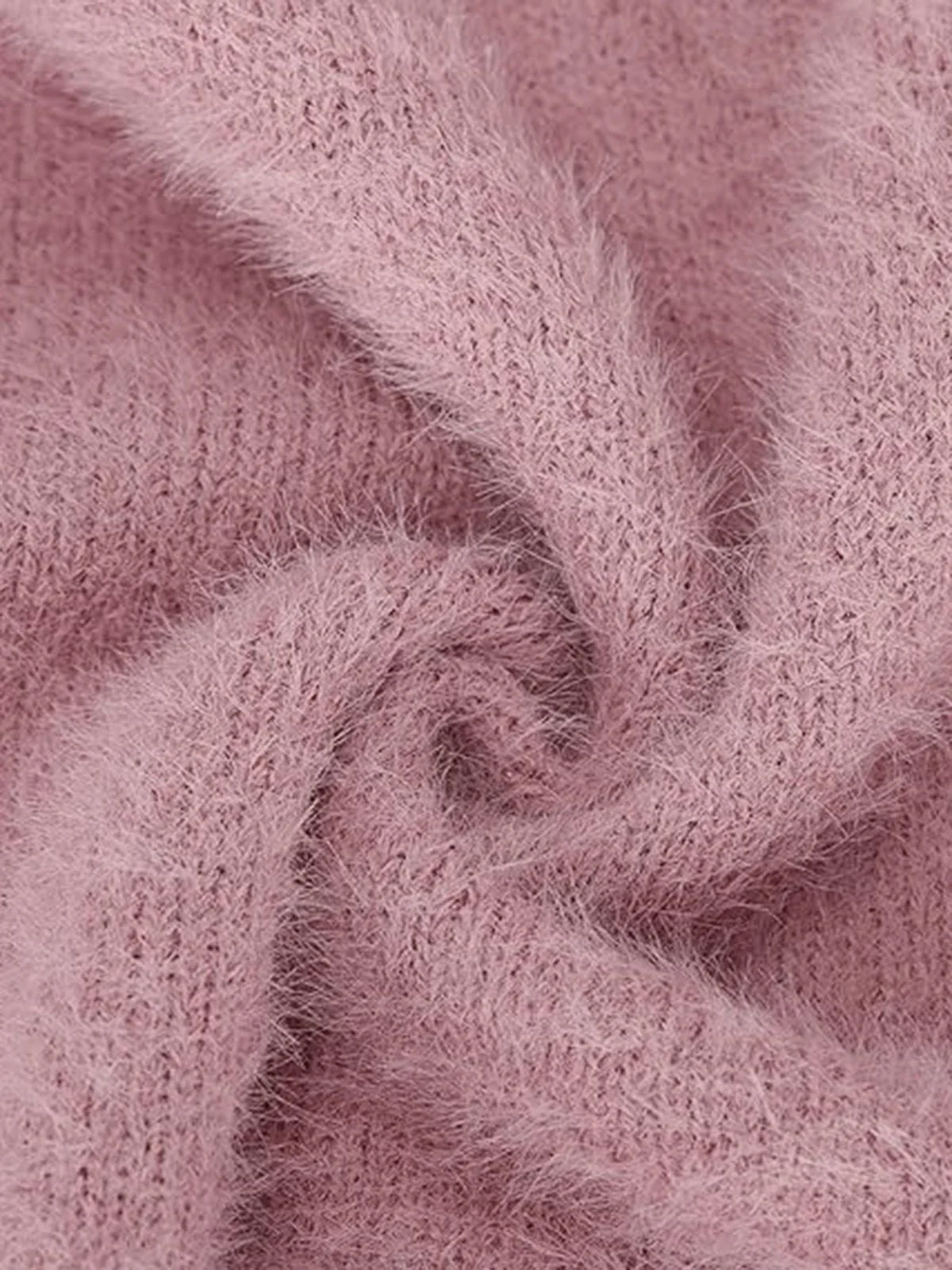 Robe à épaules dénudées manches longues en mohair des années 1980 - Image 4