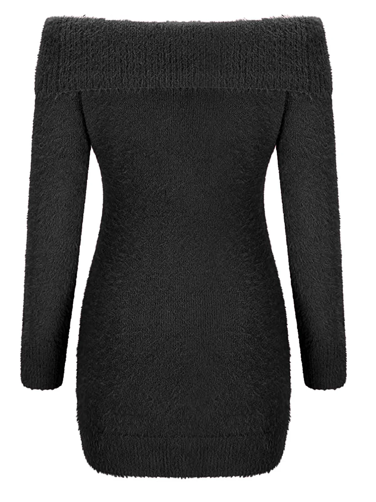 Robe à épaules dénudées manches longues en mohair des années 1980 - Image 7