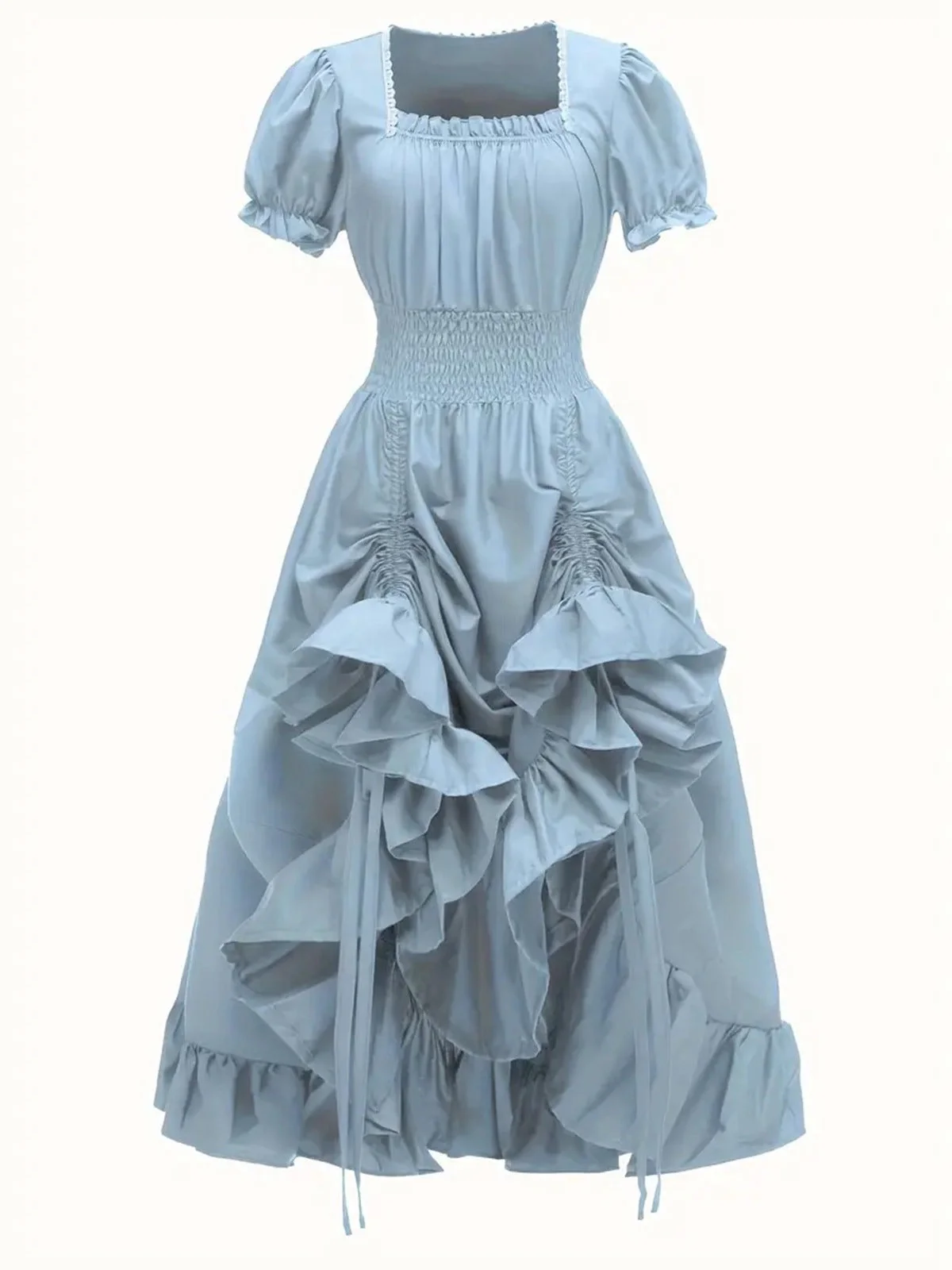 Robe à manches bouffantes et à col carré des années 1930 - Image 4